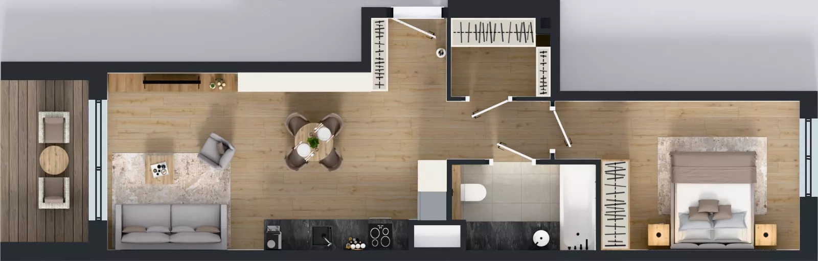 2 pokoje, mieszkanie 51,93 m², piętro 2, oferta nr F.2.1, ATAL Parkowa, Poznań, Nowe Miasto, Osiedle Warszawskie, ul. Mogileńska