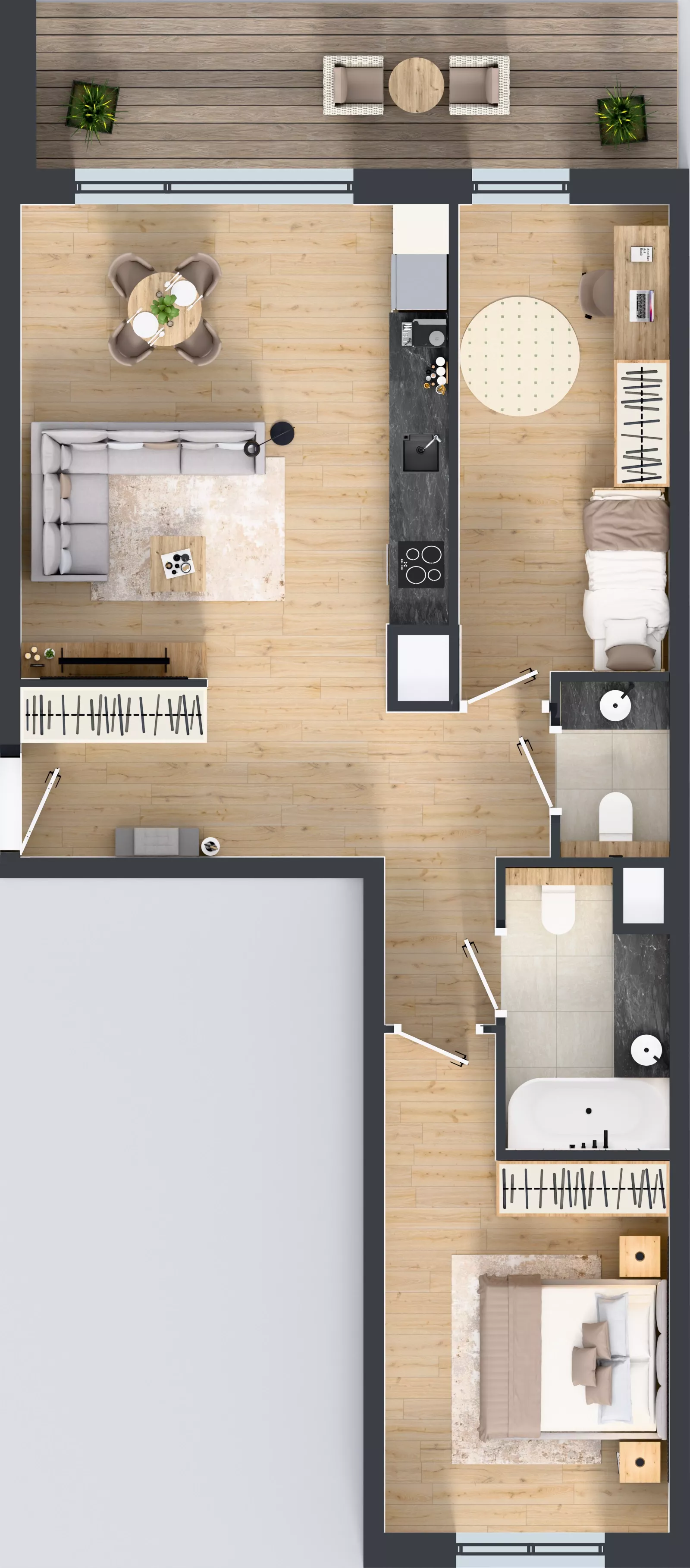 3 pokoje, mieszkanie 68,73 m², piętro 3, oferta nr G.3.1, ATAL Parkowa, Poznań, Nowe Miasto, Osiedle Warszawskie, ul. Mogileńska