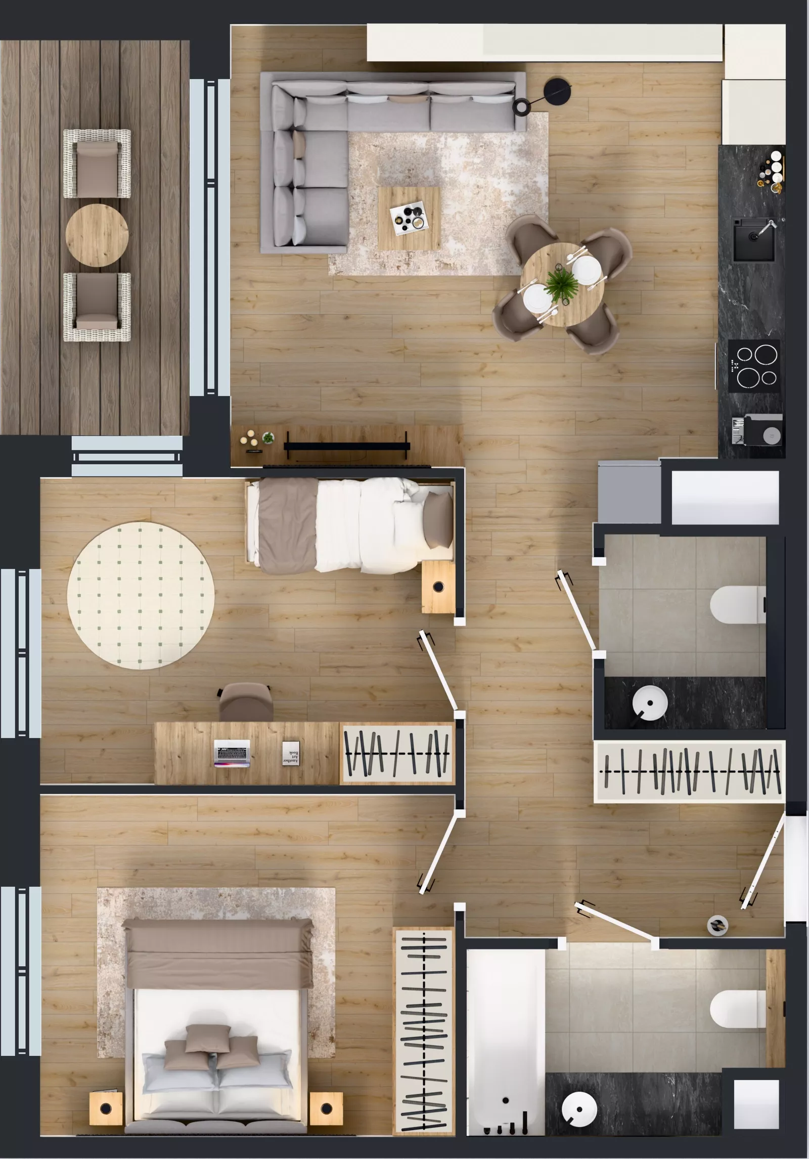 3 pokoje, mieszkanie 63,52 m², piętro 5, oferta nr F.5.2, ATAL Parkowa, Poznań, Nowe Miasto, Osiedle Warszawskie, ul. Mogileńska