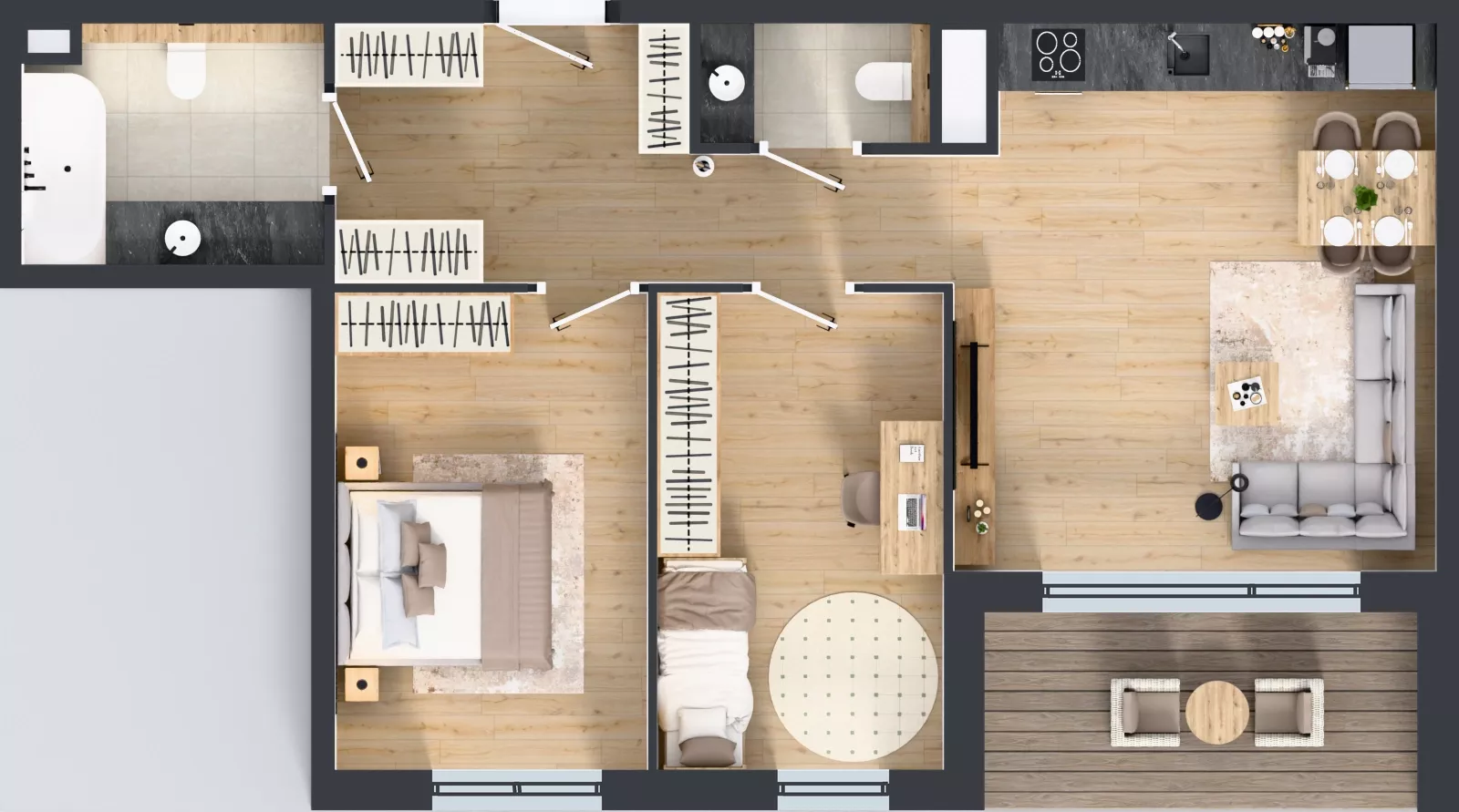 3 pokoje, mieszkanie 68,72 m², piętro 6, oferta nr G.6.2, ATAL Parkowa, Poznań, Nowe Miasto, Osiedle Warszawskie, ul. Mogileńska
