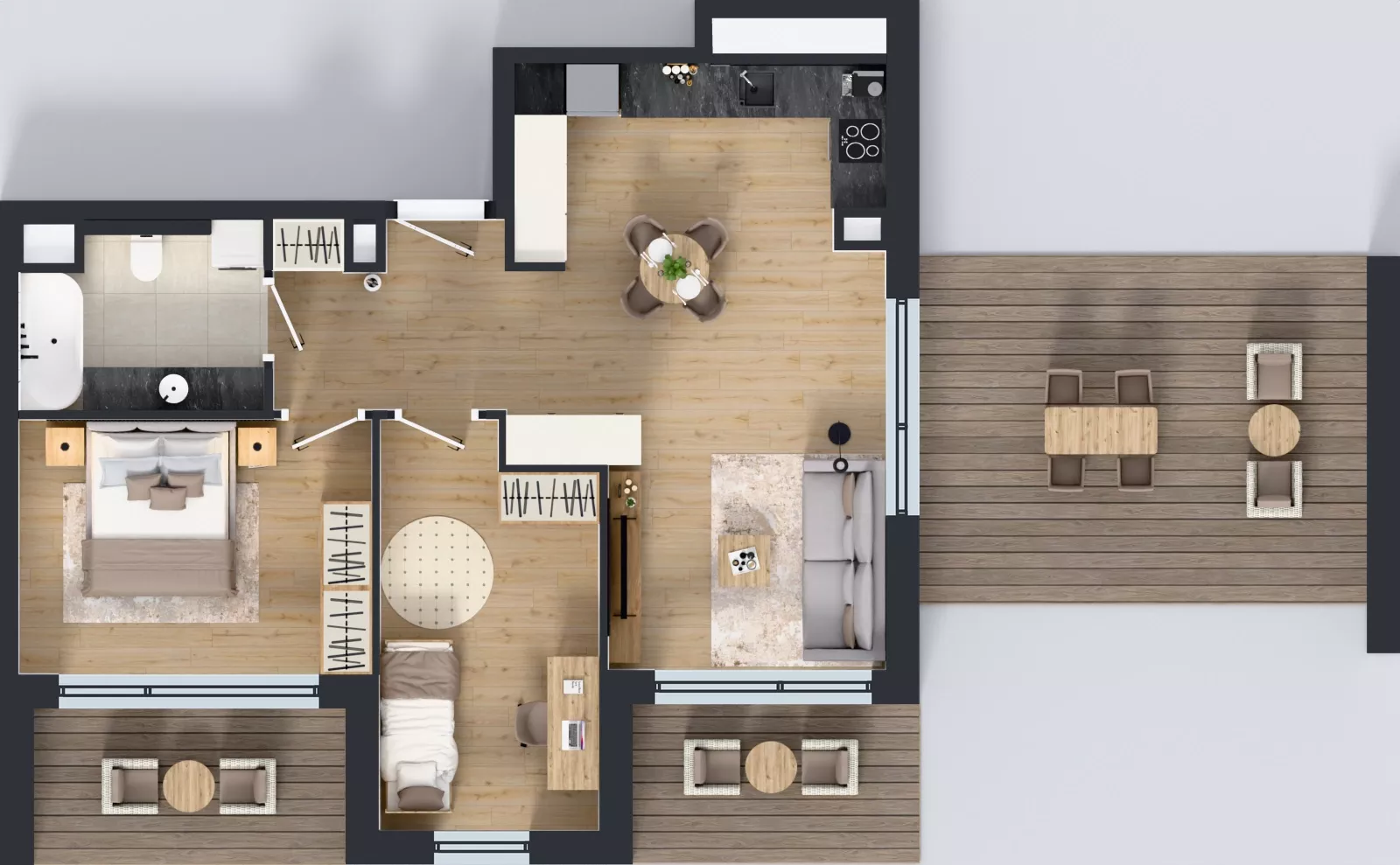 3 pokoje, mieszkanie 62,07 m², piętro 6, oferta nr H.6.1, ATAL Parkowa, Poznań, Nowe Miasto, Osiedle Warszawskie, ul. Mogileńska