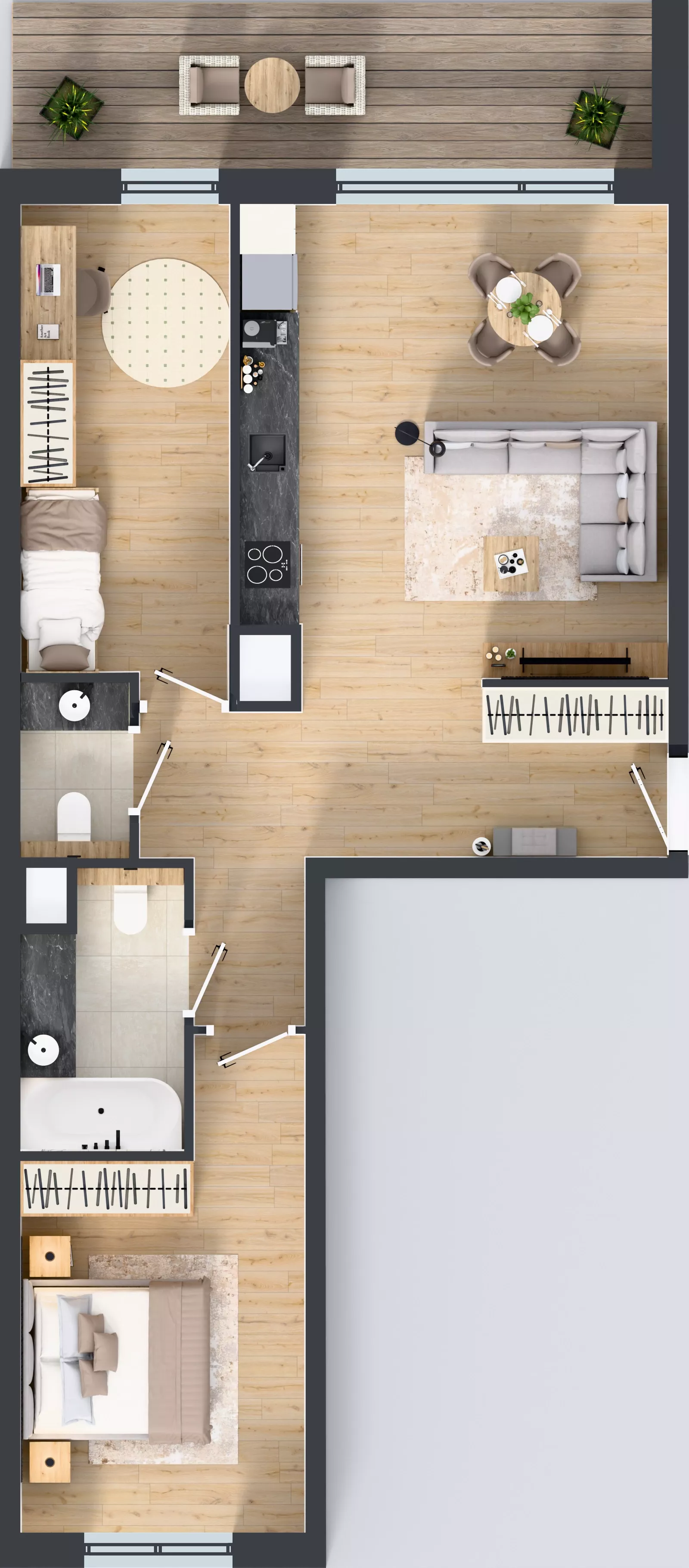 3 pokoje, mieszkanie 68,73 m², piętro 6, oferta nr H.6.2, ATAL Parkowa, Poznań, Nowe Miasto, Osiedle Warszawskie, ul. Mogileńska