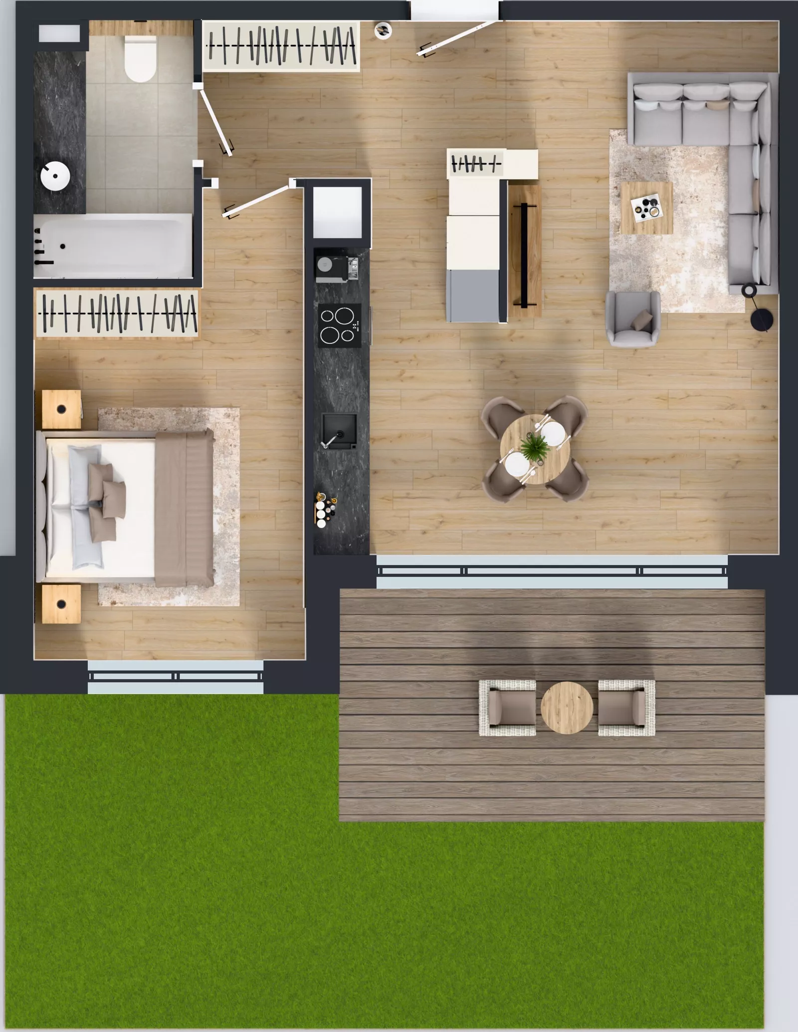 2 pokoje, mieszkanie 53,59 m², parter, oferta nr J.0.2, ATAL Parkowa, Poznań, Nowe Miasto, Osiedle Warszawskie, ul. Mogileńska