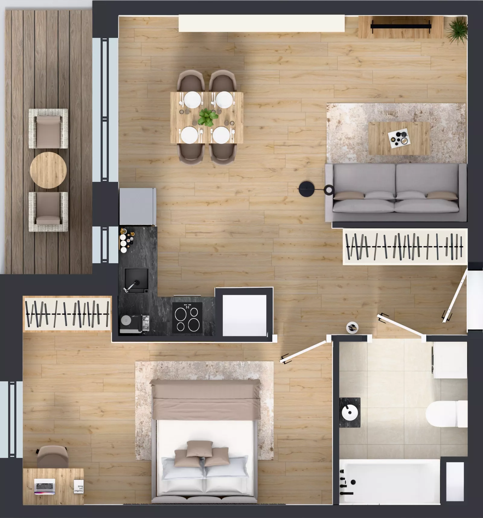 2 pokoje, mieszkanie 48,29 m², piętro 10, oferta nr 2.A76, Niebieski Bursztyn II, Reda, ul. Bosmańska
