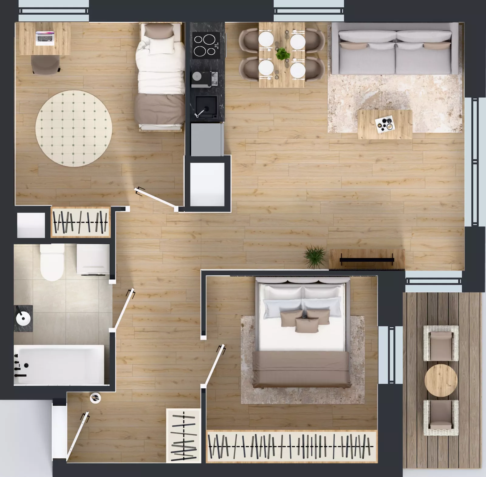 3 pokoje, mieszkanie 55,77 m², piętro 10, oferta nr 2.A78, Niebieski Bursztyn II, Reda, ul. Bosmańska