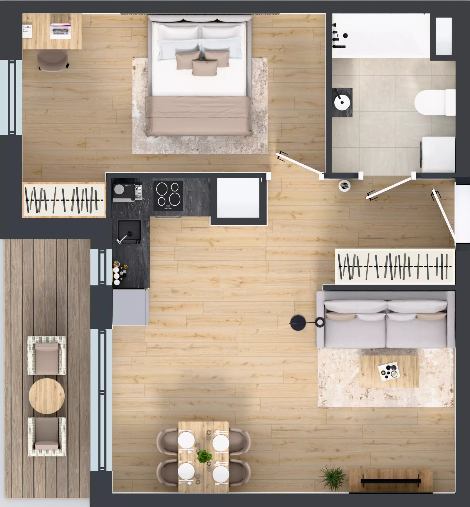 2 pokoje, mieszkanie 48,55 m², piętro 11, oferta nr 2.A84, Niebieski Bursztyn II, Reda, ul. Bosmańska
