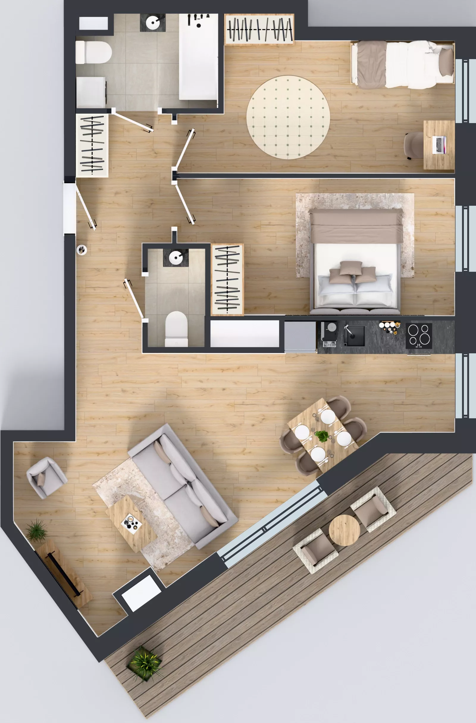 3 pokoje, mieszkanie 66,90 m², piętro 12, oferta nr 2.A90, Niebieski Bursztyn II, Reda, ul. Bosmańska