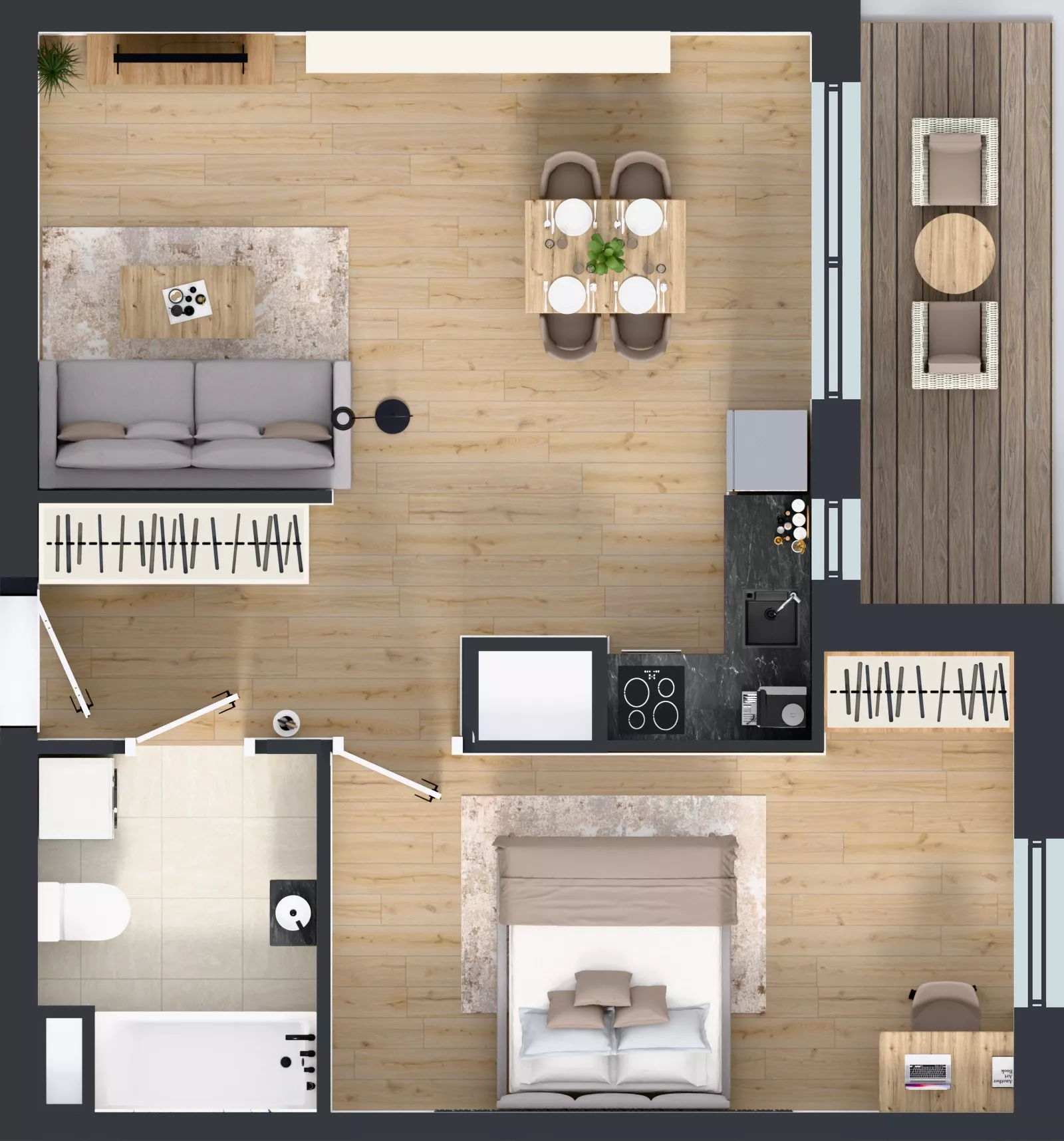 2 pokoje, mieszkanie 48,46 m², piętro 12, oferta nr 2.A97, Niebieski Bursztyn II, Reda, ul. Bosmańska