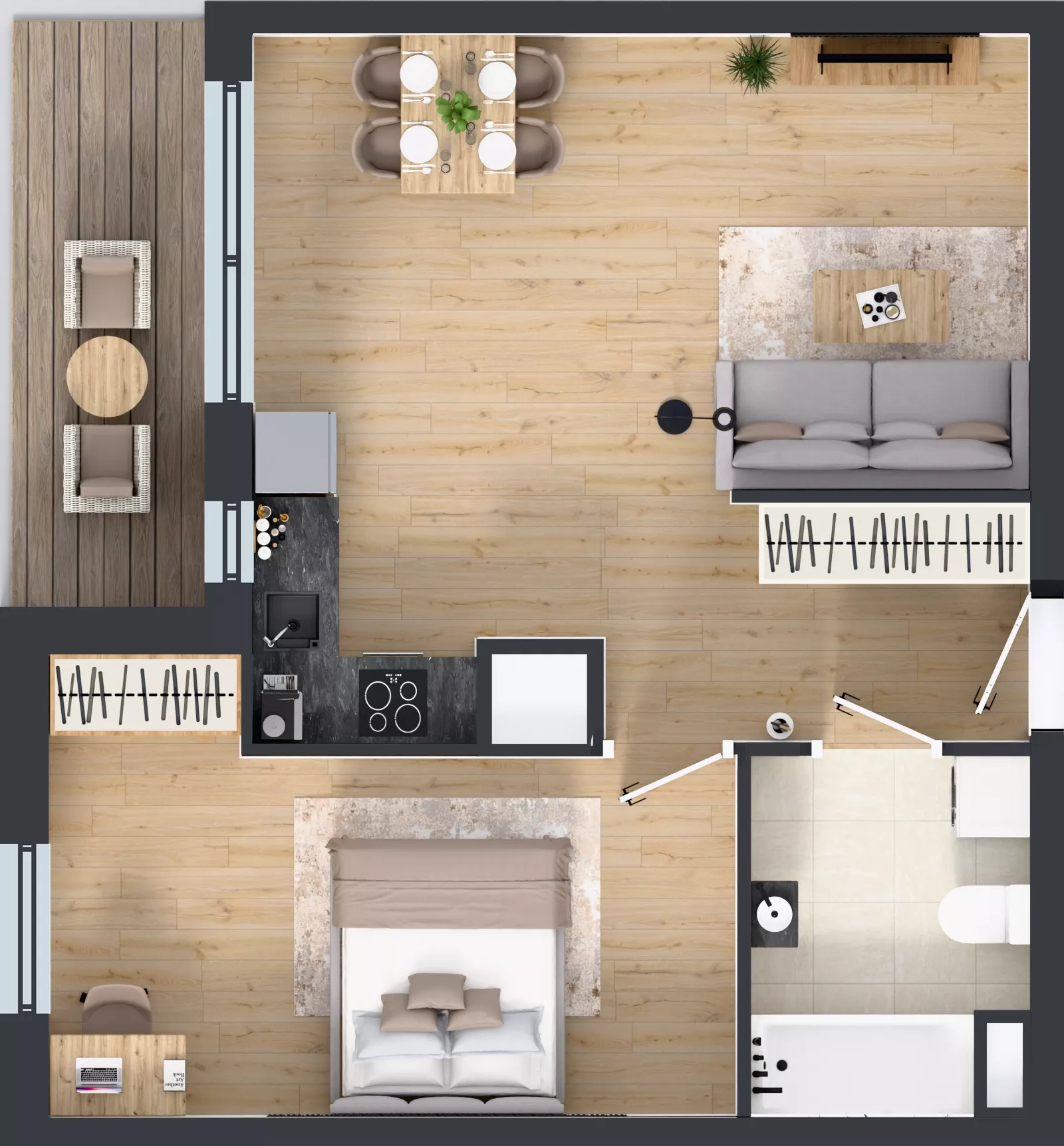 2 pokoje, mieszkanie 48,55 m², piętro 16, oferta nr 2.A127, Niebieski Bursztyn II, Reda, ul. Bosmańska