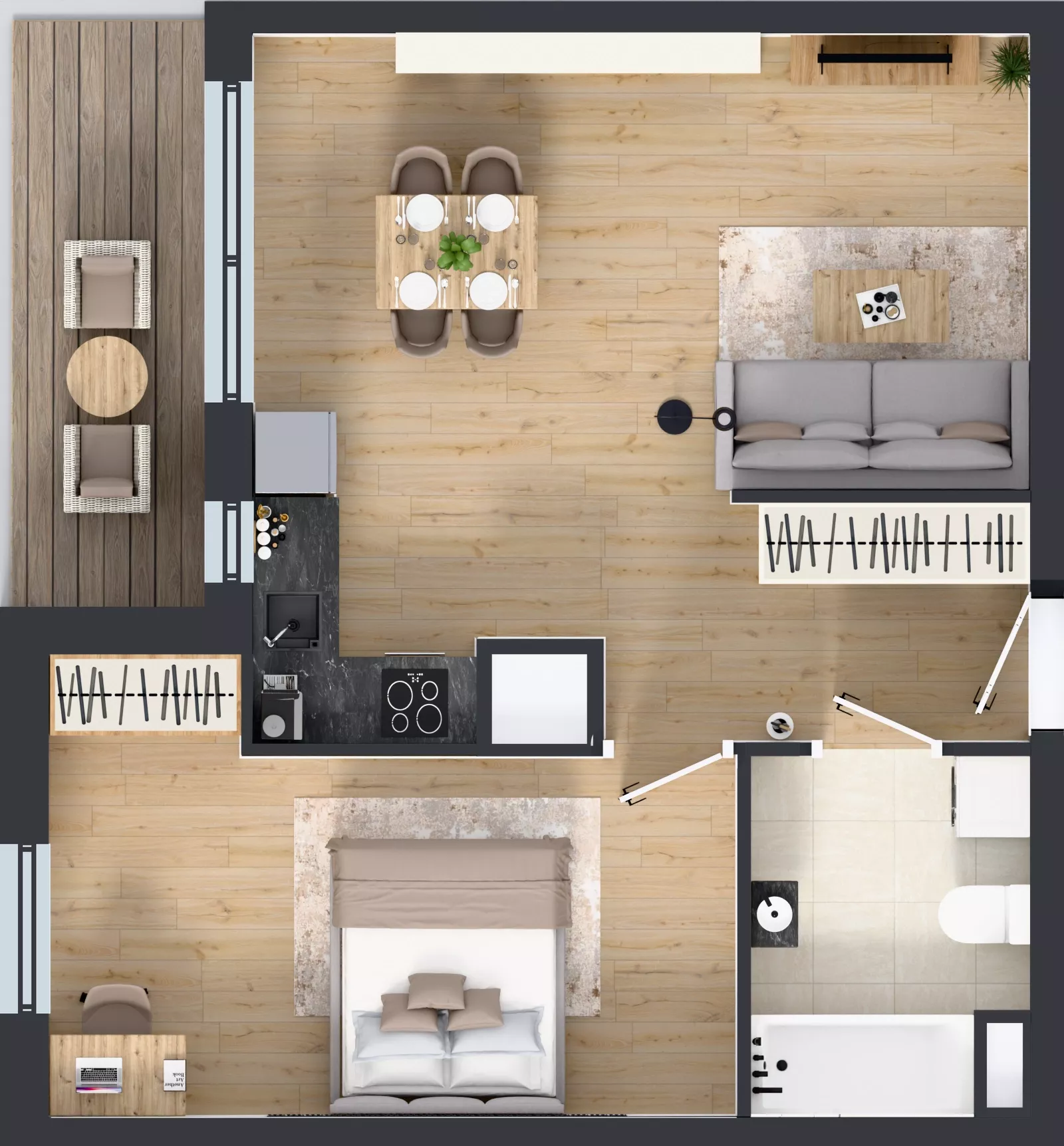 2 pokoje, mieszkanie 48,55 m², piętro 17, oferta nr 2.A138, Niebieski Bursztyn II, Reda, ul. Bosmańska