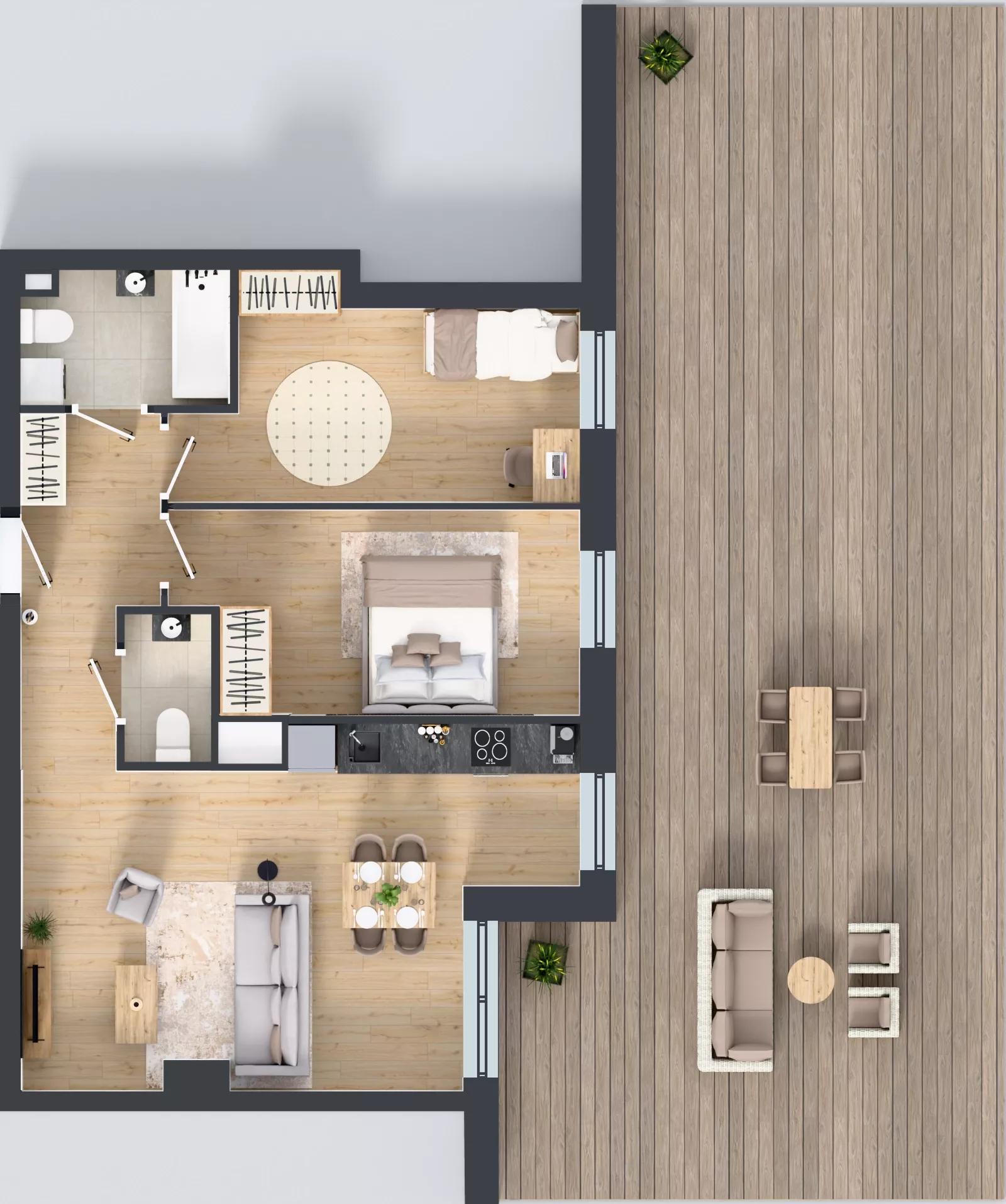 3 pokoje, mieszkanie 66,71 m², piętro 2, oferta nr 2.A1, Niebieski Bursztyn II, Reda, ul. Bosmańska
