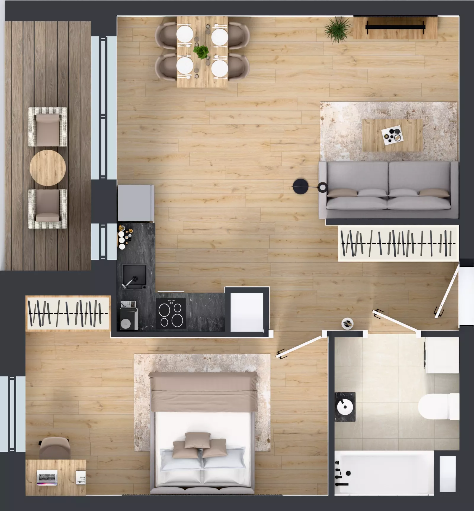 2 pokoje, mieszkanie 48,02 m², piętro 3, oferta nr 2.A13, Niebieski Bursztyn II, Reda, ul. Bosmańska