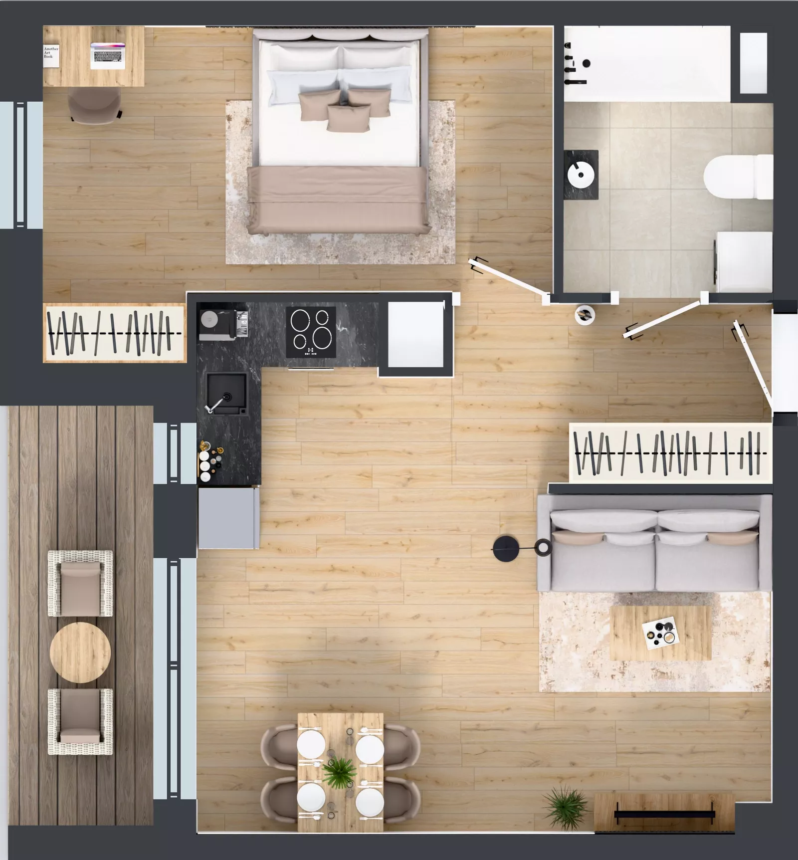 2 pokoje, mieszkanie 47,95 m², piętro 4, oferta nr 2.A21, Niebieski Bursztyn II, Reda, ul. Bosmańska