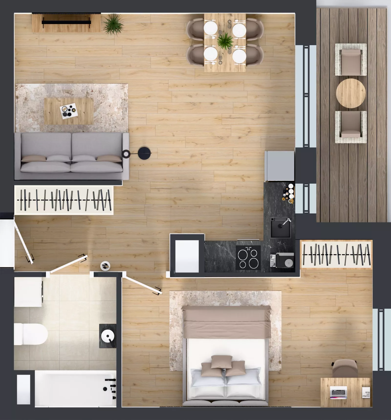 2 pokoje, mieszkanie 48,30 m², piętro 4, oferta nr 2.A26, Niebieski Bursztyn II, Reda, ul. Bosmańska