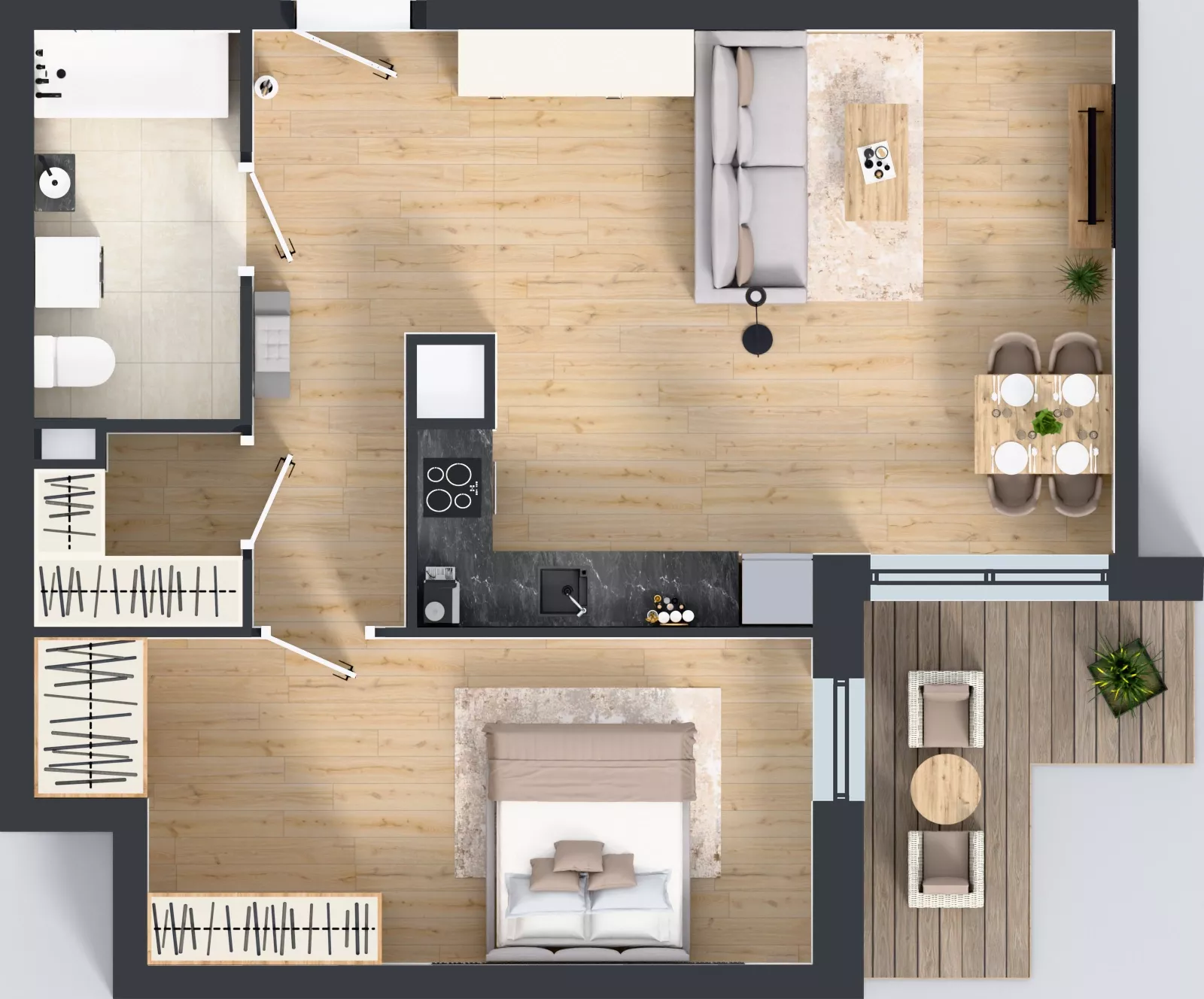 2 pokoje, mieszkanie 60,33 m², piętro 4, oferta nr 2.B8, Niebieski Bursztyn II, Reda, ul. Bosmańska