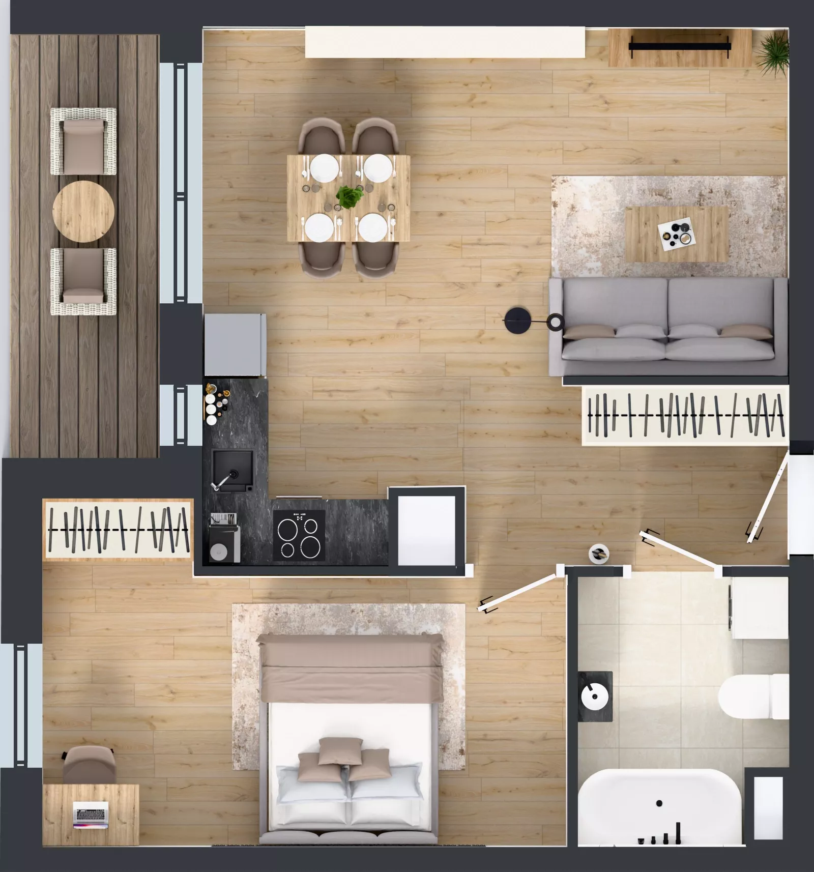 2 pokoje, mieszkanie 48,30 m², piętro 5, oferta nr 2.A33, Niebieski Bursztyn II, Reda, ul. Bosmańska