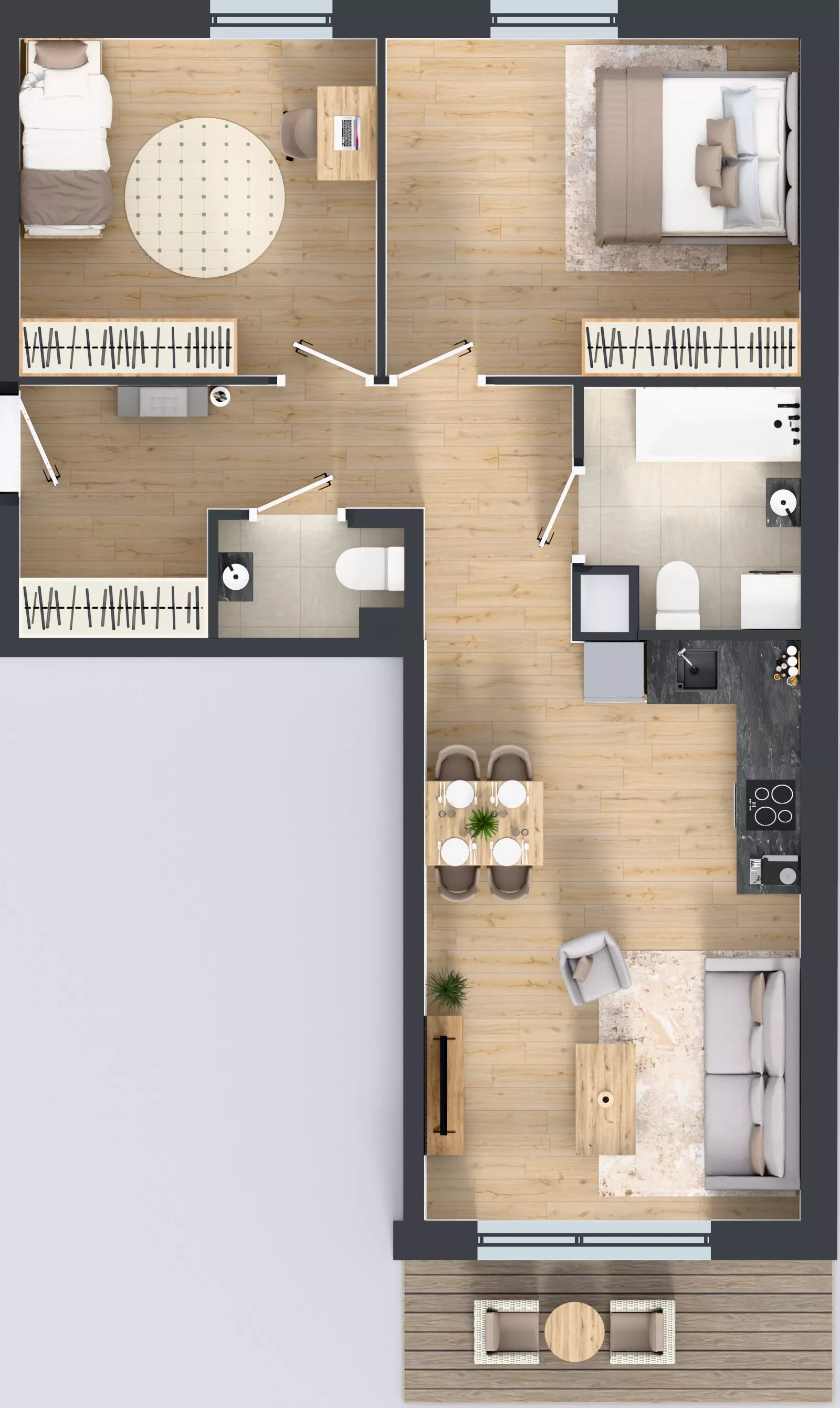 3 pokoje, mieszkanie 65,92 m², piętro 5, oferta nr 2.C13, Niebieski Bursztyn II, Reda, ul. Bosmańska