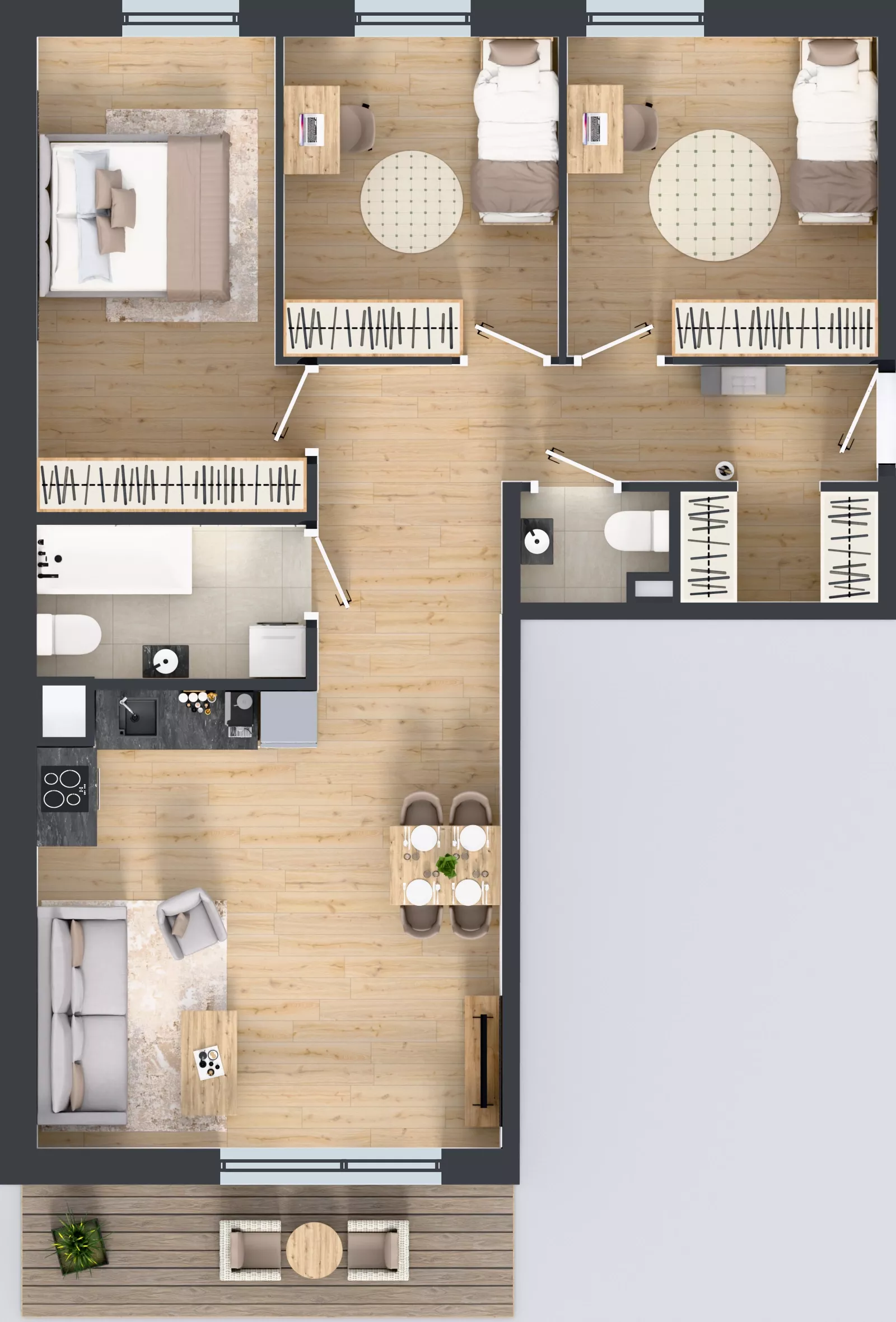 4 pokoje, mieszkanie 78,91 m², piętro 5, oferta nr 2.C16, Niebieski Bursztyn II, Reda, ul. Bosmańska