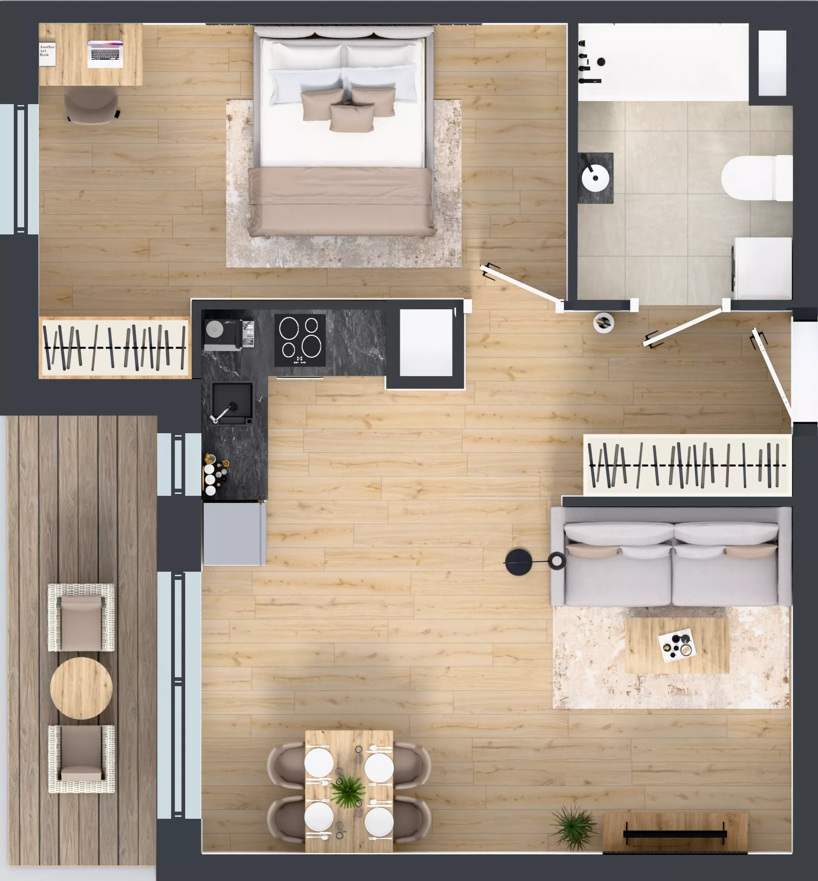 2 pokoje, mieszkanie 48,47 m², piętro 6, oferta nr 2.A40, Niebieski Bursztyn II, Reda, ul. Bosmańska