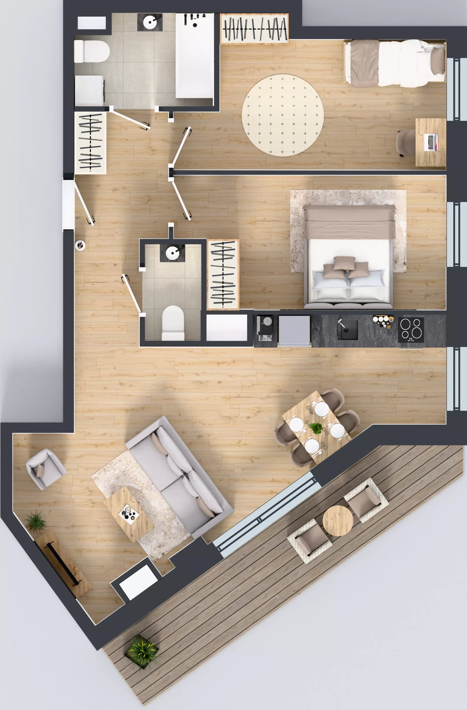 3 pokoje, mieszkanie 67,06 m², piętro 7, oferta nr 2.A46, Niebieski Bursztyn II, Reda, ul. Bosmańska