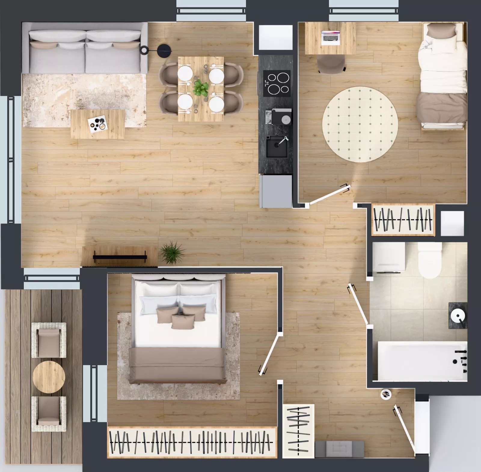 3 pokoje, mieszkanie 56,15 m², piętro 7, oferta nr 2.A51, Niebieski Bursztyn II, Reda, ul. Bosmańska