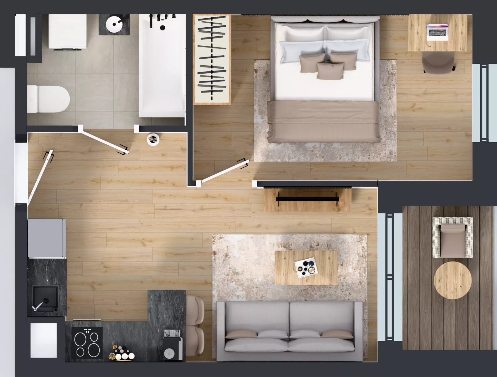 2 pokoje, mieszkanie 32,74 m², piętro 8, oferta nr 2.A63, Niebieski Bursztyn II, Reda, ul. Bosmańska