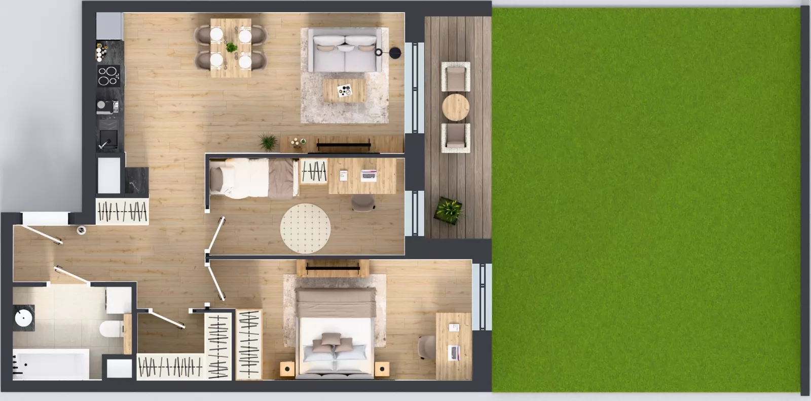 3 pokoje, mieszkanie 63,89 m², parter, oferta nr 1B.0.87, Nowa Francuska IIB, Katowice, Osiedle Paderewskiego-Muchowiec, Muchowiec, ul. Szybowcowa