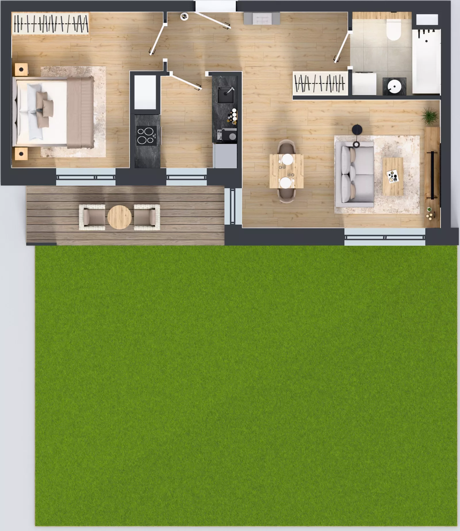 2 pokoje, mieszkanie 46,80 m², parter, oferta nr 1C.0.148, Nowa Francuska IIB, Katowice, Osiedle Paderewskiego-Muchowiec, Muchowiec, ul. Szybowcowa