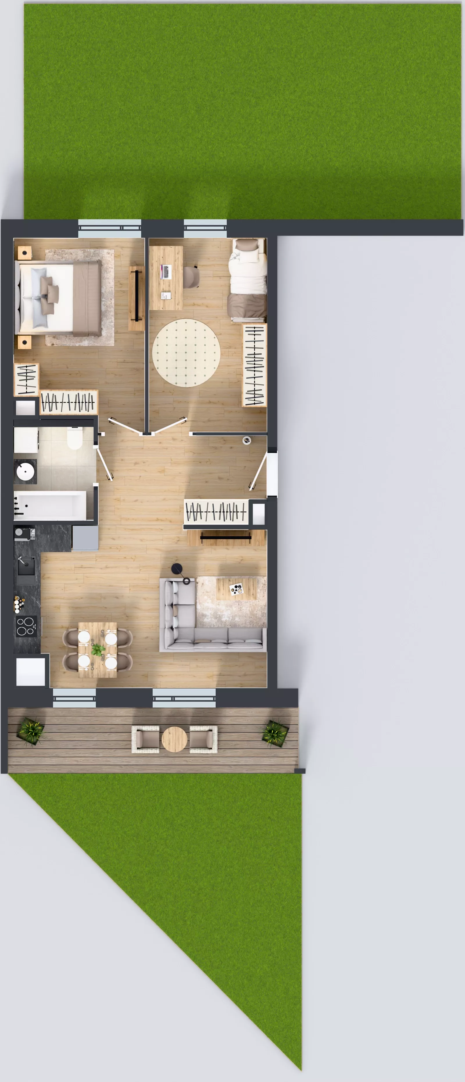 3 pokoje, mieszkanie 60,25 m², parter, oferta nr 1C.0.149, Nowa Francuska IIB, Katowice, Osiedle Paderewskiego-Muchowiec, Muchowiec, ul. Szybowcowa