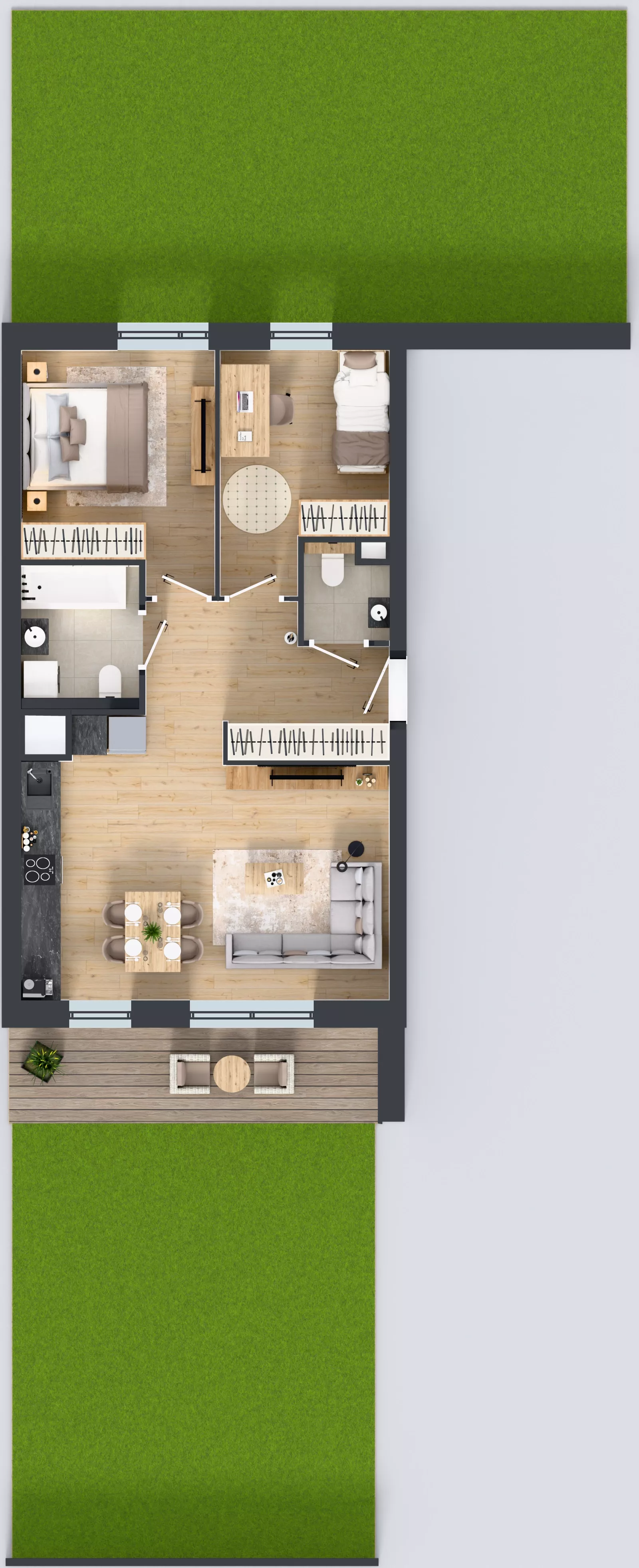 3 pokoje, mieszkanie 60,72 m², parter, oferta nr 1D.0.173, Nowa Francuska IIB, Katowice, Osiedle Paderewskiego-Muchowiec, Muchowiec, ul. Szybowcowa