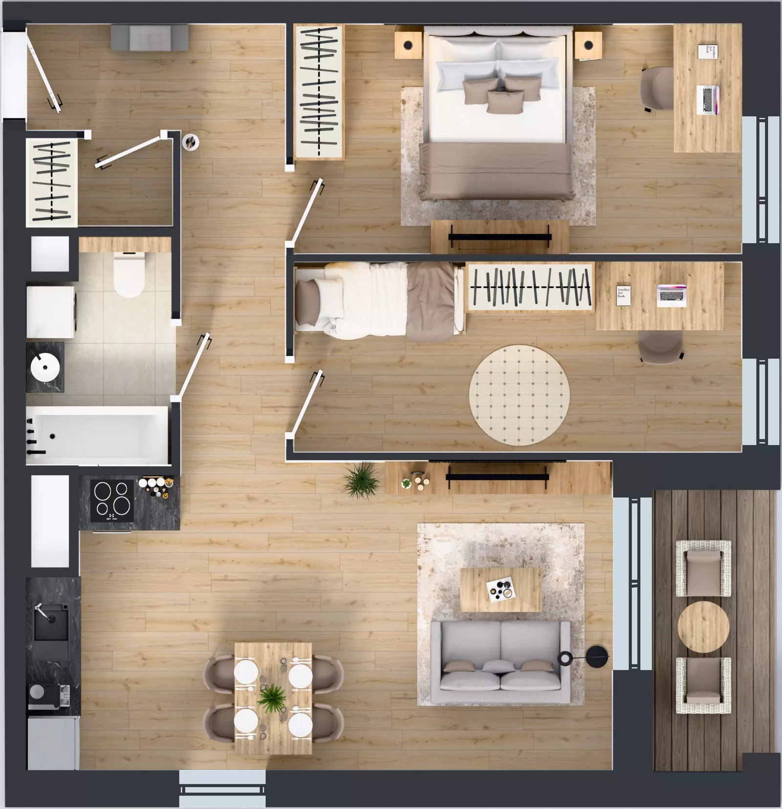 3 pokoje, mieszkanie 64,31 m², piętro 1, oferta nr 1A.1.11, Nowa Francuska IIB, Katowice, Osiedle Paderewskiego-Muchowiec, Muchowiec, ul. Szybowcowa