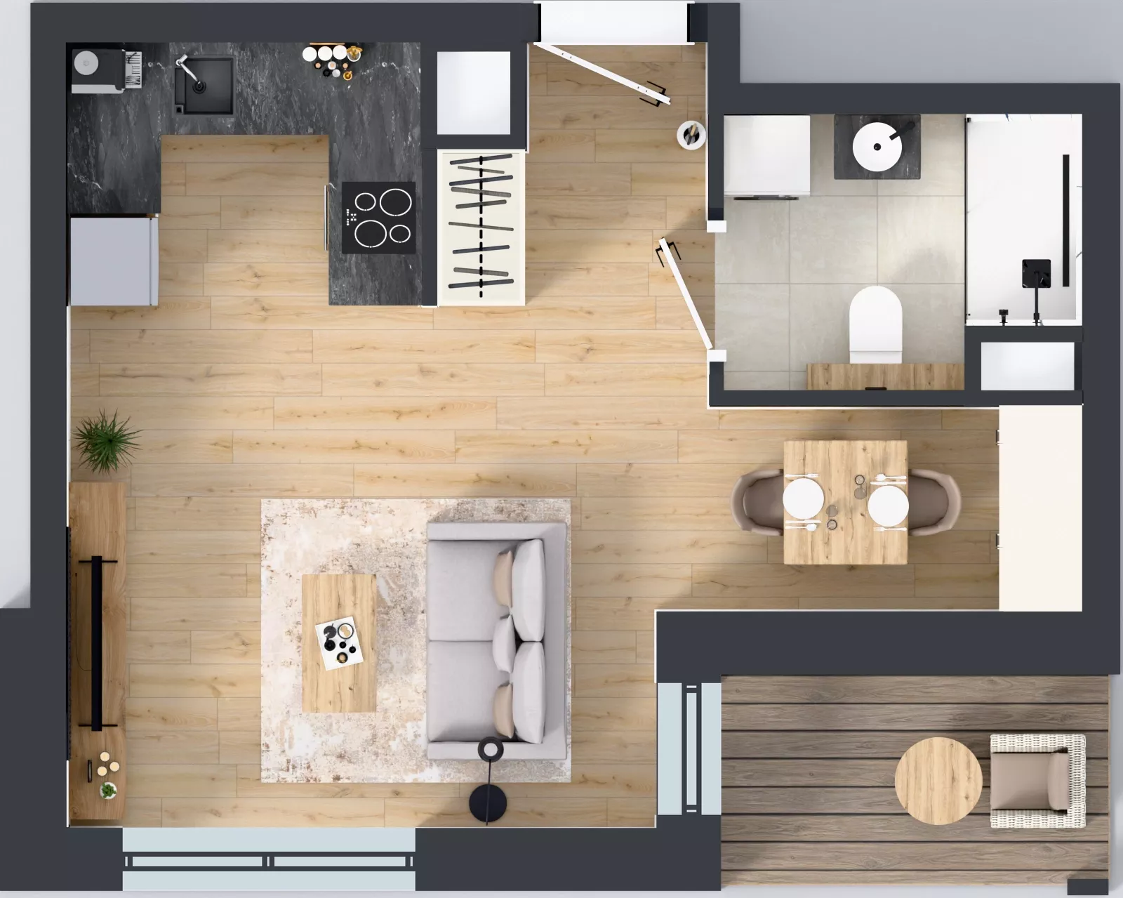 1 pokój, mieszkanie 30,58 m², piętro 2, oferta nr 1D.2.178, Nowa Francuska IIB, Katowice, Osiedle Paderewskiego-Muchowiec, Muchowiec, ul. Szybowcowa