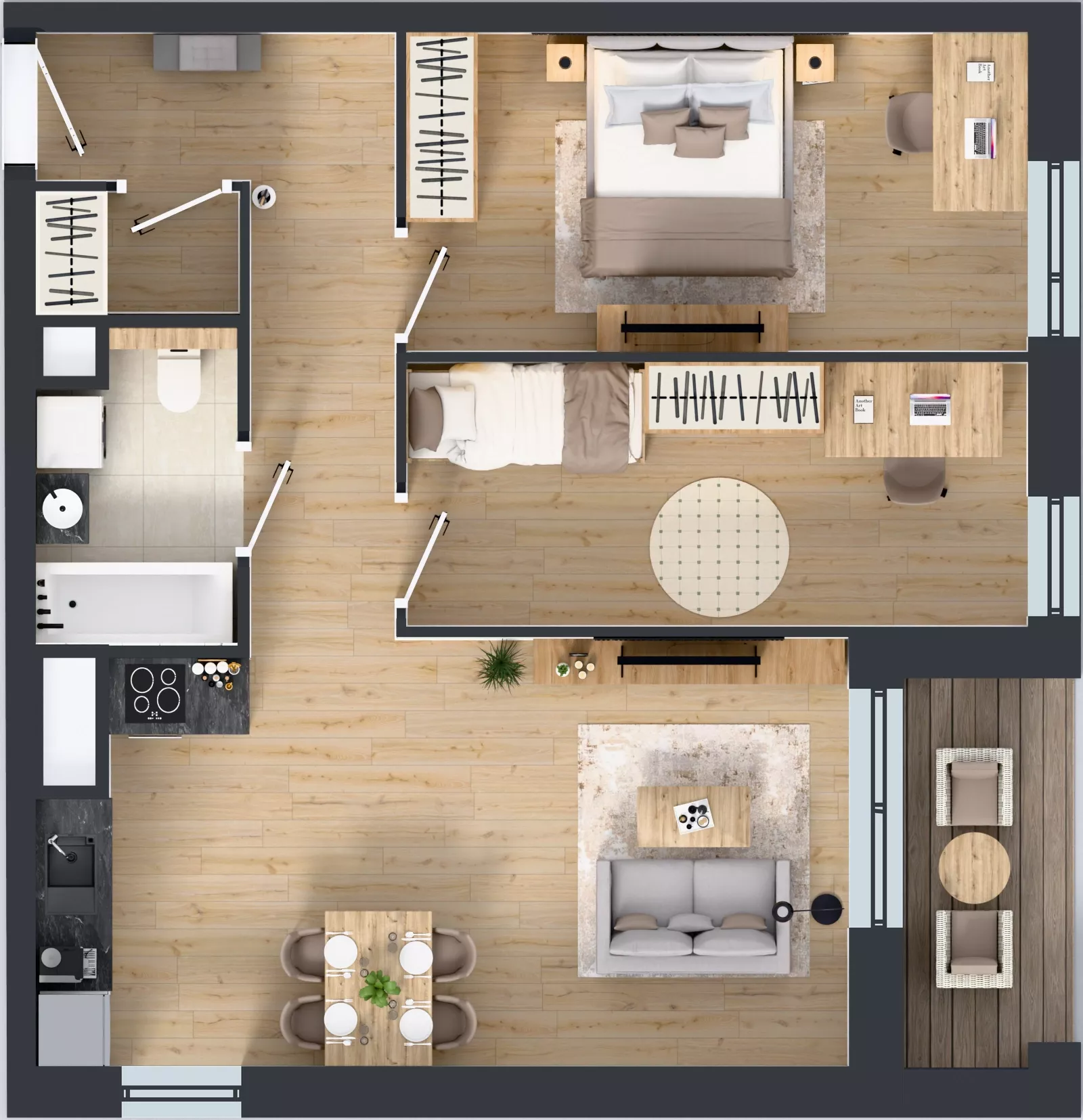3 pokoje, mieszkanie 64,32 m², piętro 3, oferta nr 1A.3.29, Nowa Francuska IIB, Katowice, Osiedle Paderewskiego-Muchowiec, Muchowiec, ul. Szybowcowa