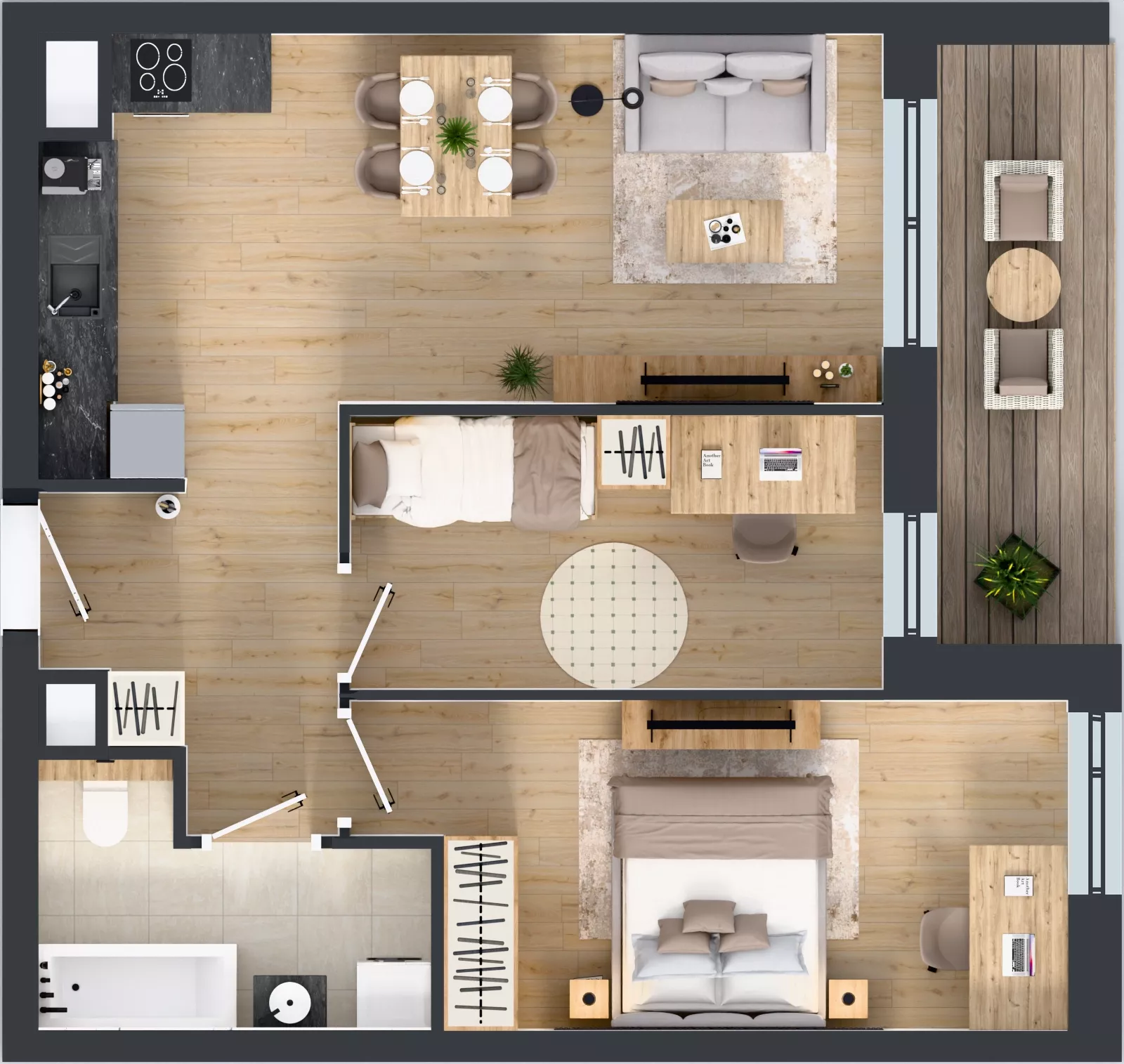 3 pokoje, mieszkanie 57,31 m², piętro 3, oferta nr 1A.3.36, Nowa Francuska IIB, Katowice, Osiedle Paderewskiego-Muchowiec, Muchowiec, ul. Szybowcowa