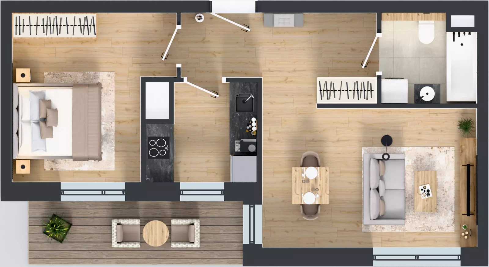 2 pokoje, mieszkanie 48,03 m², piętro 4, oferta nr 1C.4.160, Nowa Francuska IIB, Katowice, Osiedle Paderewskiego-Muchowiec, Muchowiec, ul. Szybowcowa
