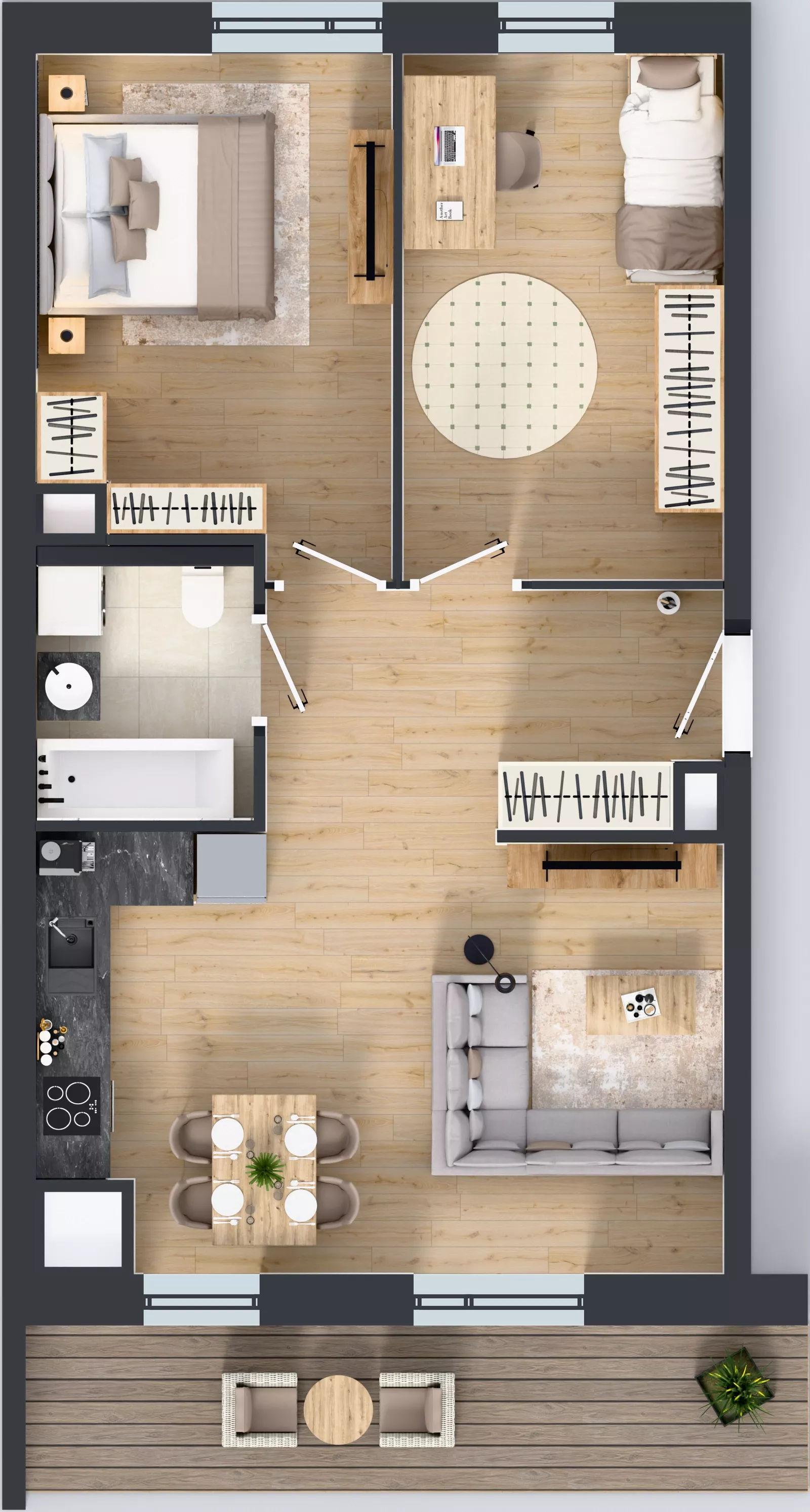3 pokoje, mieszkanie 61,46 m², piętro 4, oferta nr 1C.4.161, Nowa Francuska IIB, Katowice, Osiedle Paderewskiego-Muchowiec, Muchowiec, ul. Szybowcowa