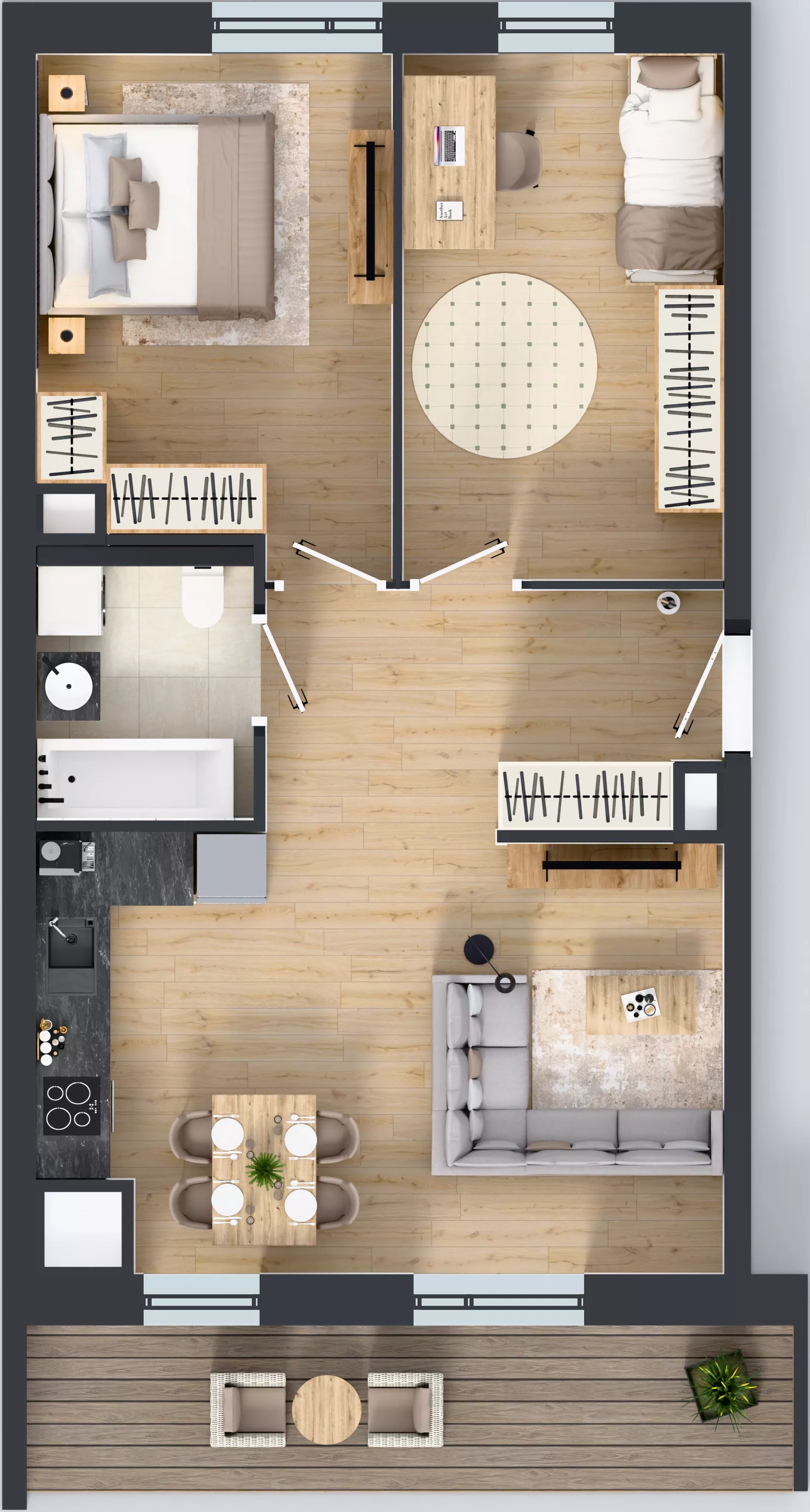 3 pokoje, mieszkanie 61,46 m², piętro 5, oferta nr 1C.5.164, Nowa Francuska IIB, Katowice, Osiedle Paderewskiego-Muchowiec, Muchowiec, ul. Szybowcowa