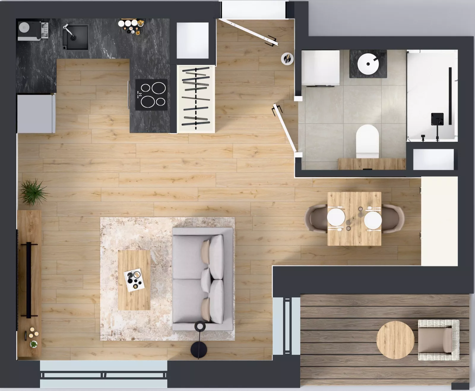 1 pokój, mieszkanie 31,65 m², piętro 5, oferta nr 1D.5.187, Nowa Francuska IIB, Katowice, Osiedle Paderewskiego-Muchowiec, Muchowiec, ul. Szybowcowa
