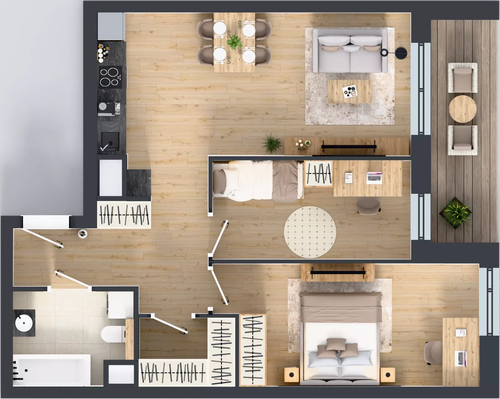 3 pokoje, mieszkanie 65,56 m², piętro 6, oferta nr 1B.6.123, Nowa Francuska IIB, Katowice, Osiedle Paderewskiego-Muchowiec, Muchowiec, ul. Szybowcowa
