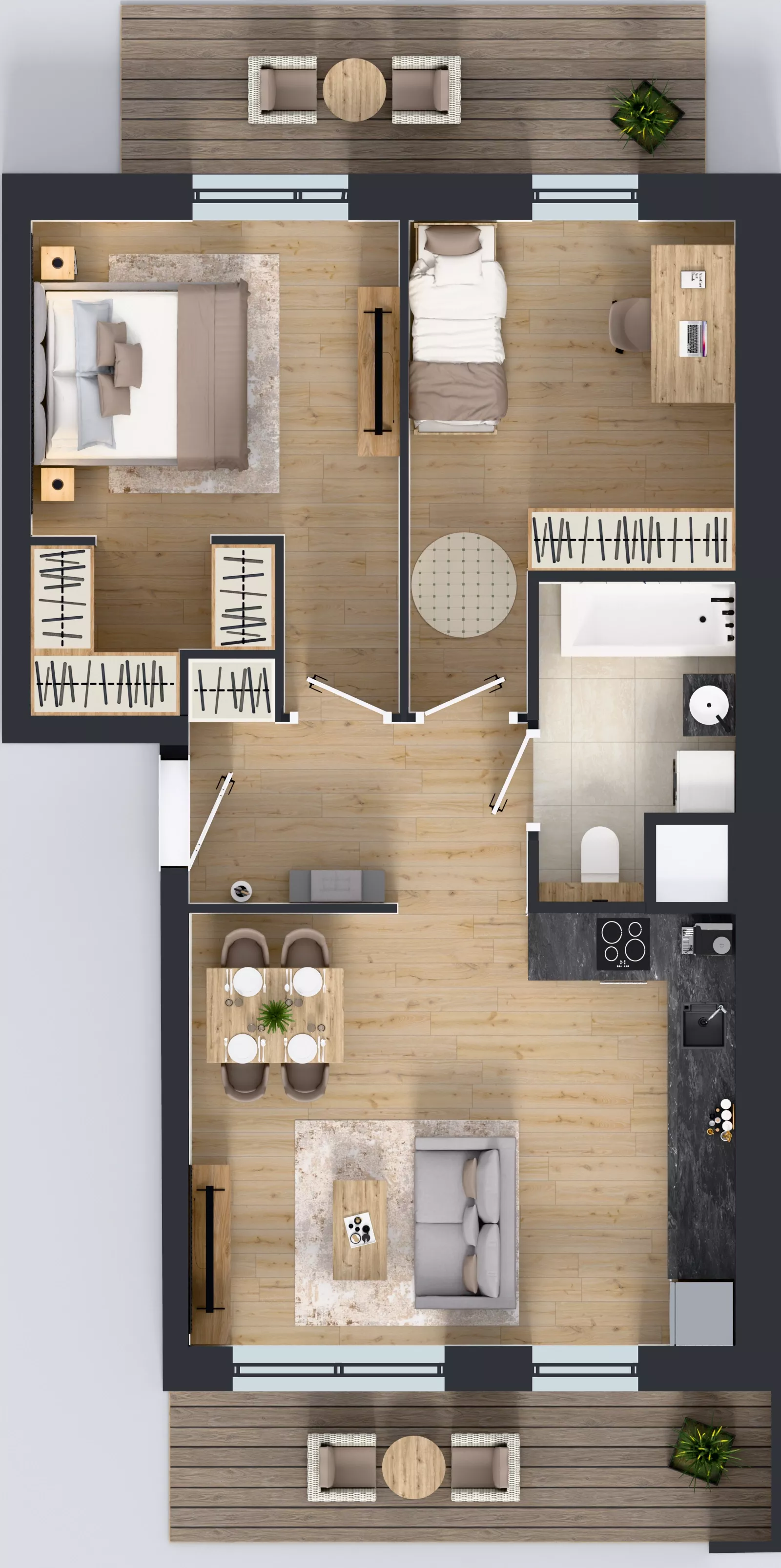 3 pokoje, mieszkanie 60,70 m², piętro 6, oferta nr 1D.6.189, Nowa Francuska IIB, Katowice, Osiedle Paderewskiego-Muchowiec, Muchowiec, ul. Szybowcowa