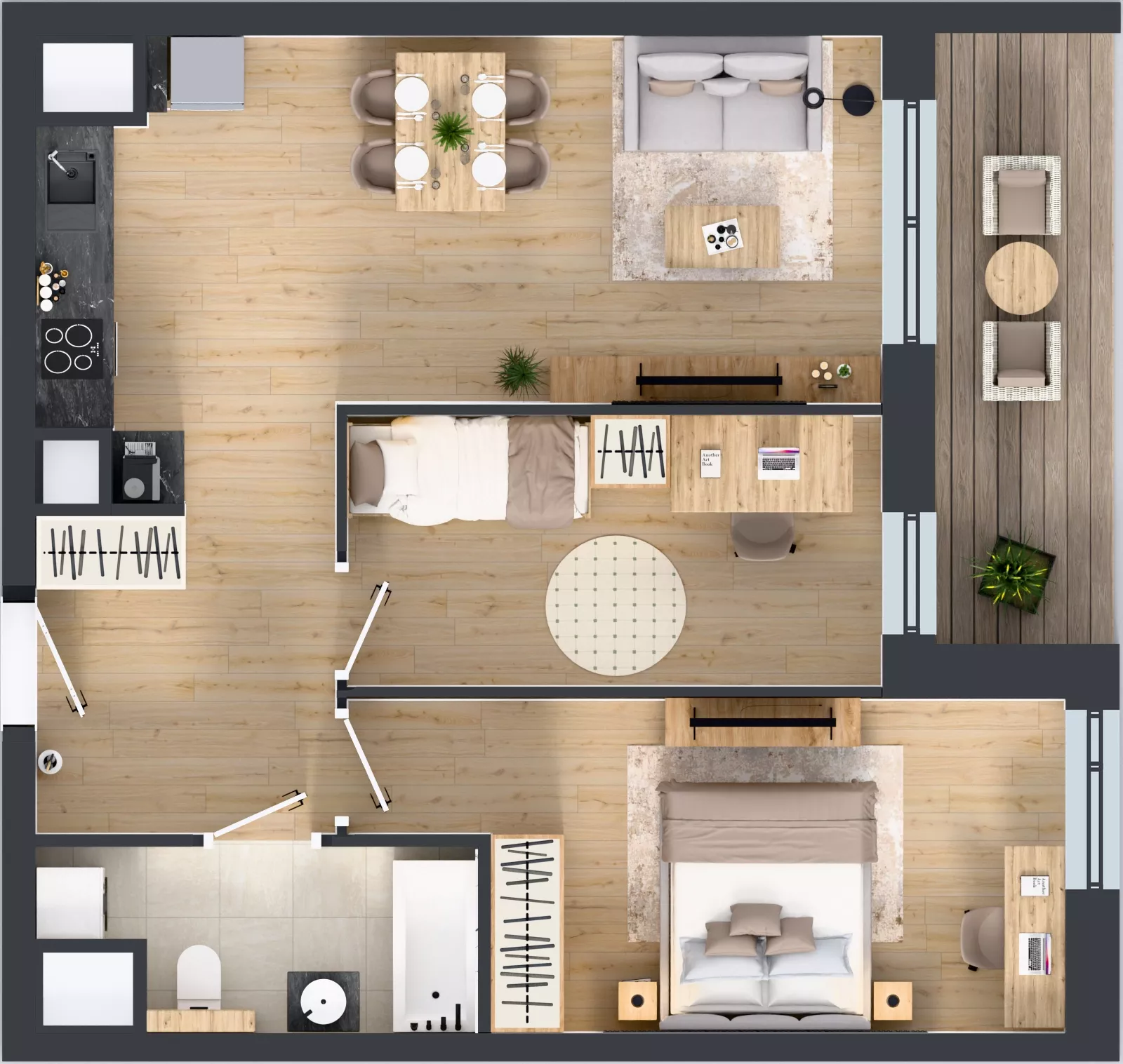 3 pokoje, mieszkanie 57,90 m², piętro 7, oferta nr 1A.7.64, Nowa Francuska IIB, Katowice, Osiedle Paderewskiego-Muchowiec, Muchowiec, ul. Szybowcowa