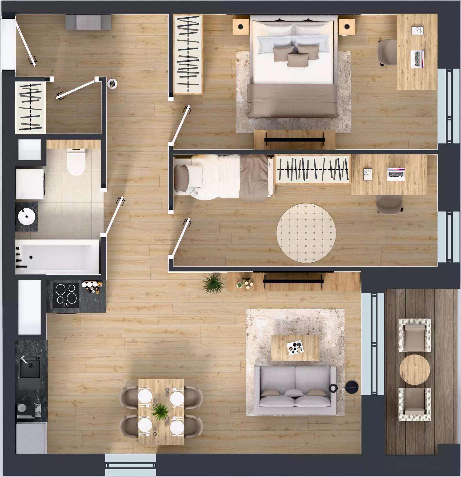 3 pokoje, mieszkanie 65,73 m², piętro 7, oferta nr 1A.7.65, Nowa Francuska IIB, Katowice, Osiedle Paderewskiego-Muchowiec, Muchowiec, ul. Szybowcowa