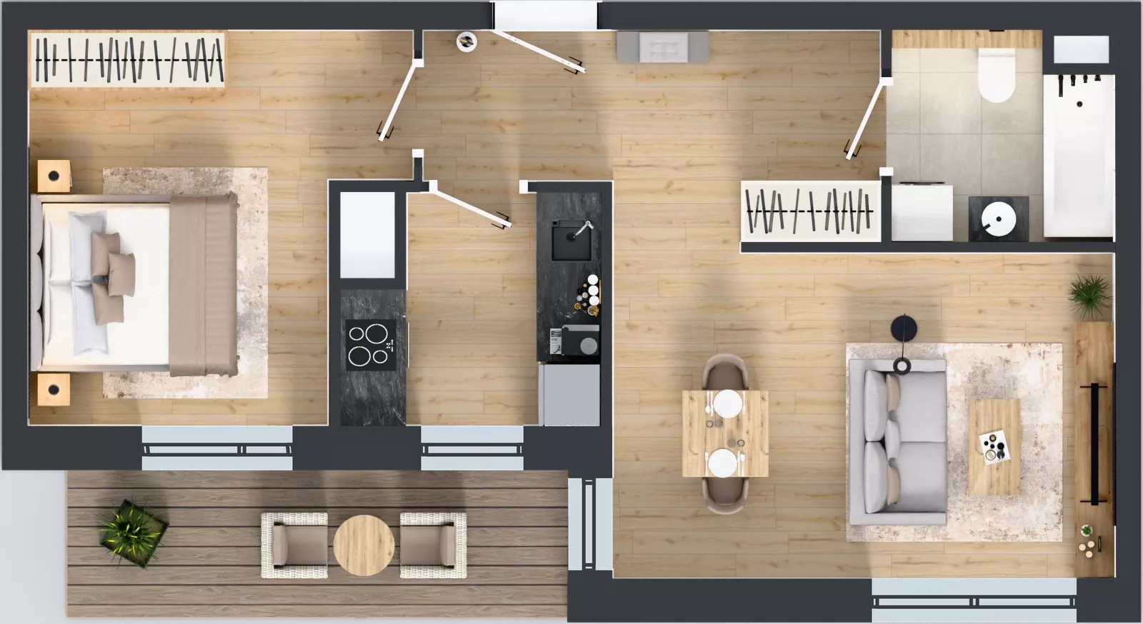 2 pokoje, mieszkanie 48,65 m², piętro 7, oferta nr 1C.7.169, Nowa Francuska IIB, Katowice, Osiedle Paderewskiego-Muchowiec, Muchowiec, ul. Szybowcowa