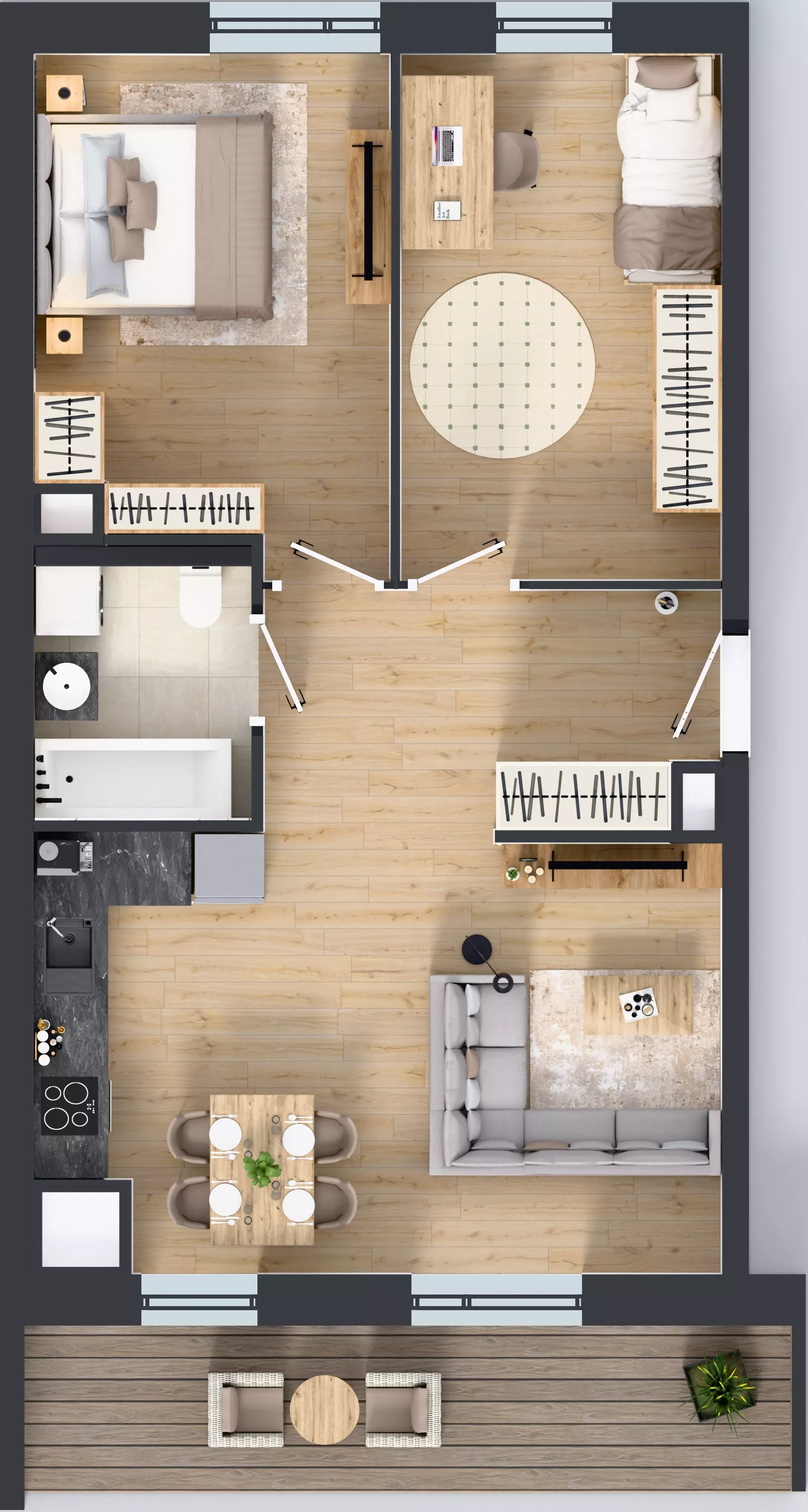 3 pokoje, mieszkanie 61,46 m², piętro 7, oferta nr 1C.7.170, Nowa Francuska IIB, Katowice, Osiedle Paderewskiego-Muchowiec, Muchowiec, ul. Szybowcowa