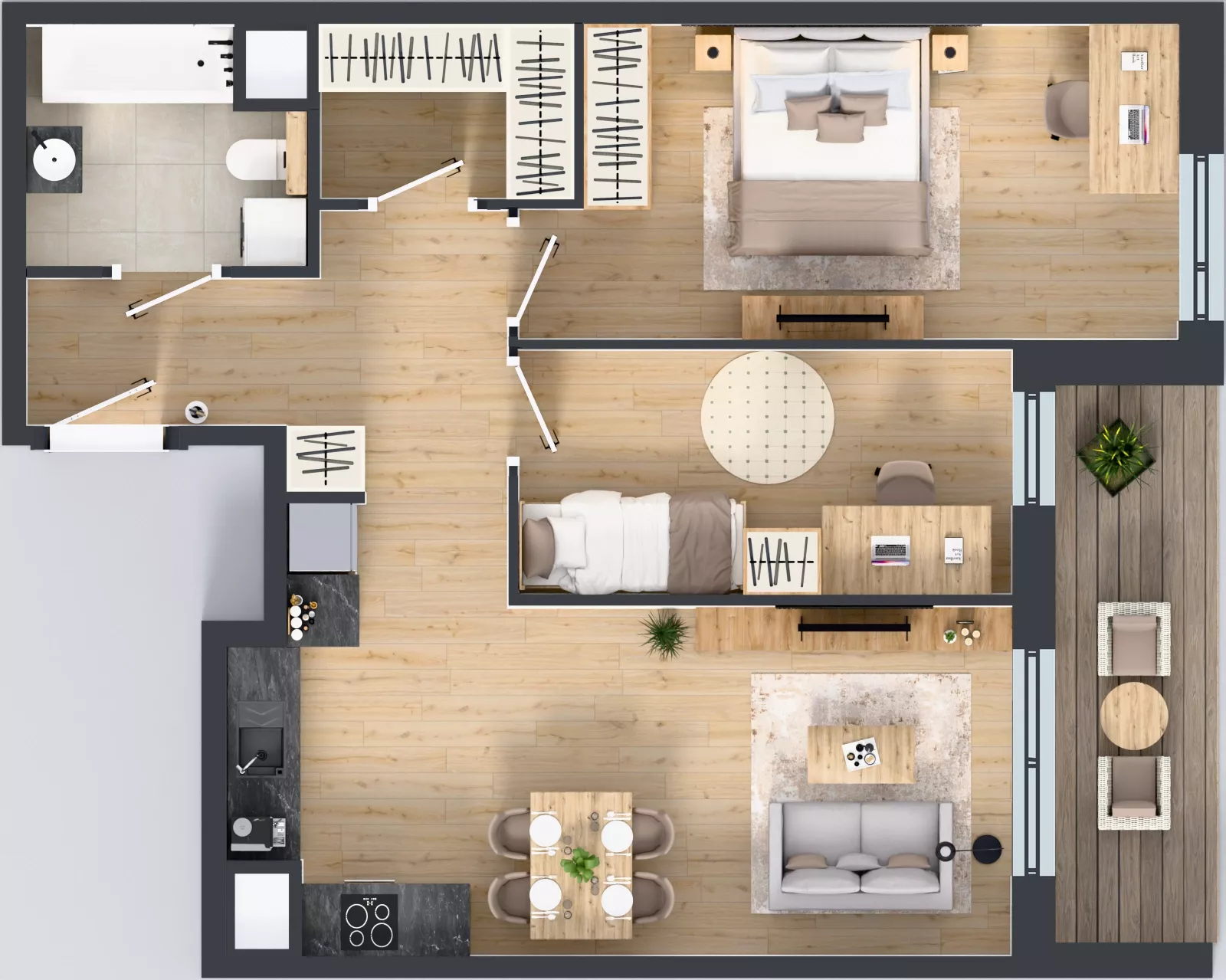 3 pokoje, mieszkanie 64,56 m², piętro 9, oferta nr 1A.9.84, Nowa Francuska IIB, Katowice, Osiedle Paderewskiego-Muchowiec, Muchowiec, ul. Szybowcowa