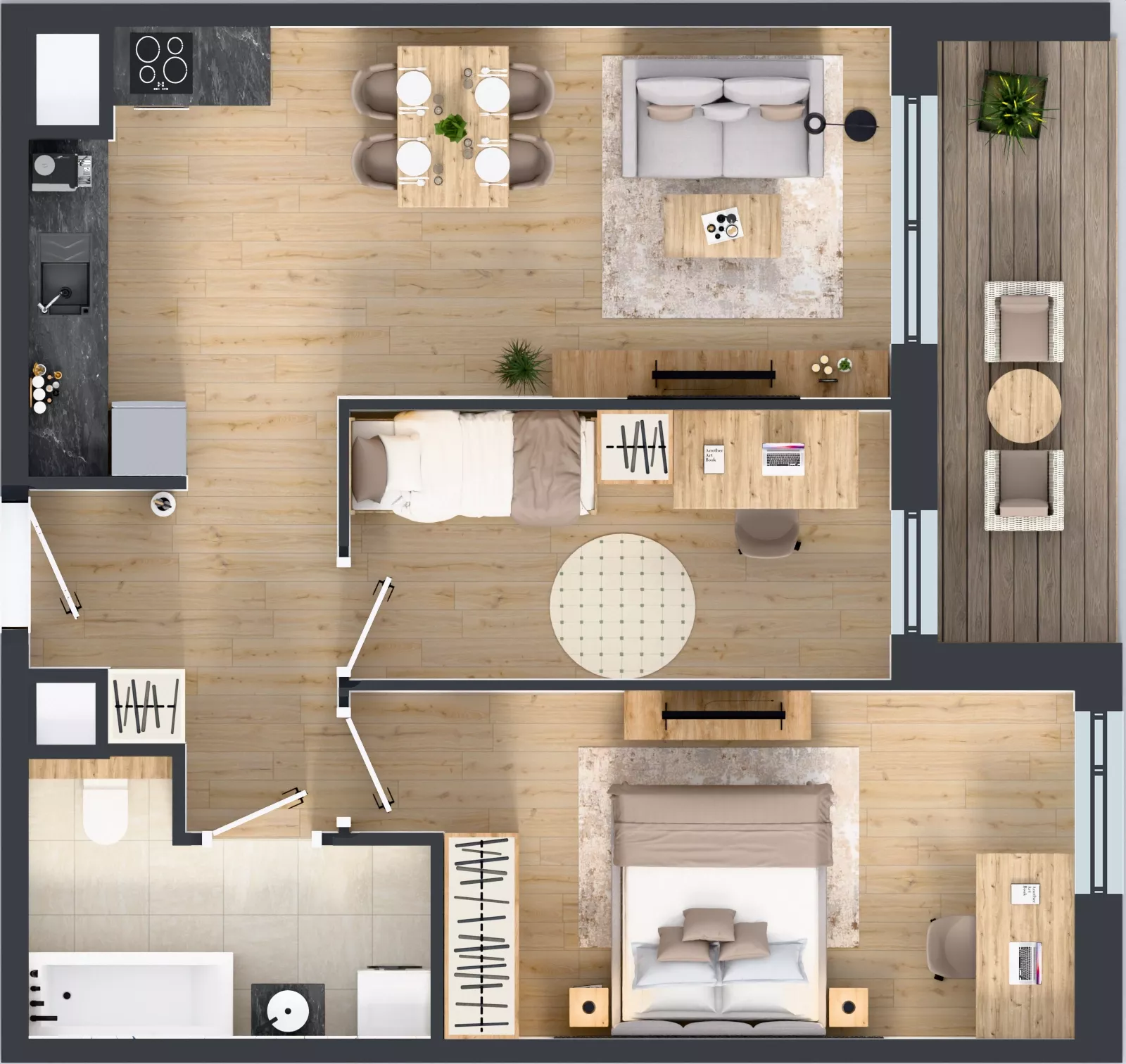 3 pokoje, mieszkanie 58,95 m², piętro 9, oferta nr 1A.9.85, Nowa Francuska IIB, Katowice, Osiedle Paderewskiego-Muchowiec, Muchowiec, ul. Szybowcowa