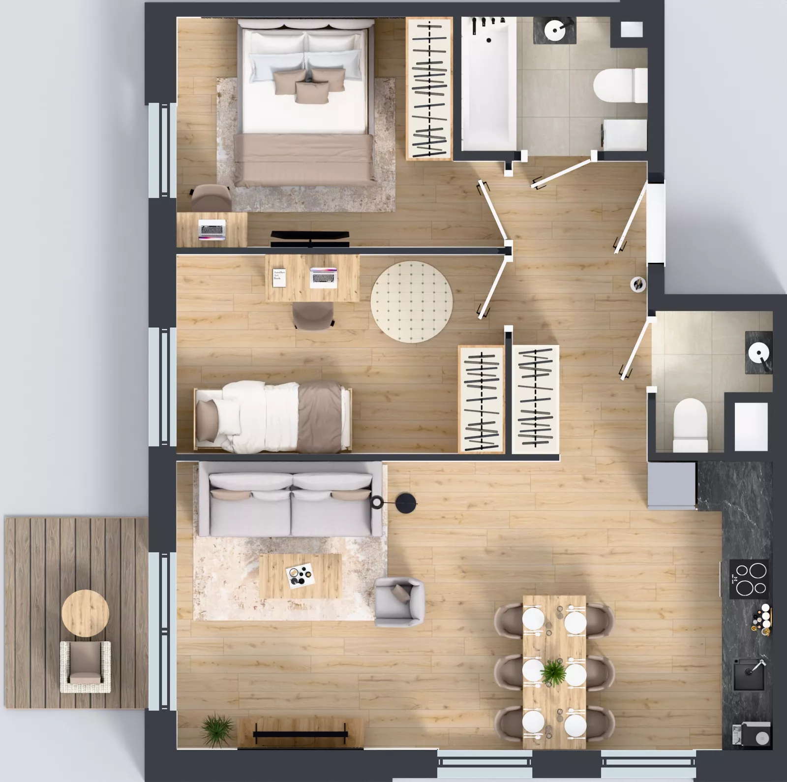 3 pokoje, mieszkanie 61,03 m², piętro 2, oferta nr 1.2.10, Osiedle Rytelska, Gdańsk, Orunia Górna-Gdańsk Południe, ul. Rytelska