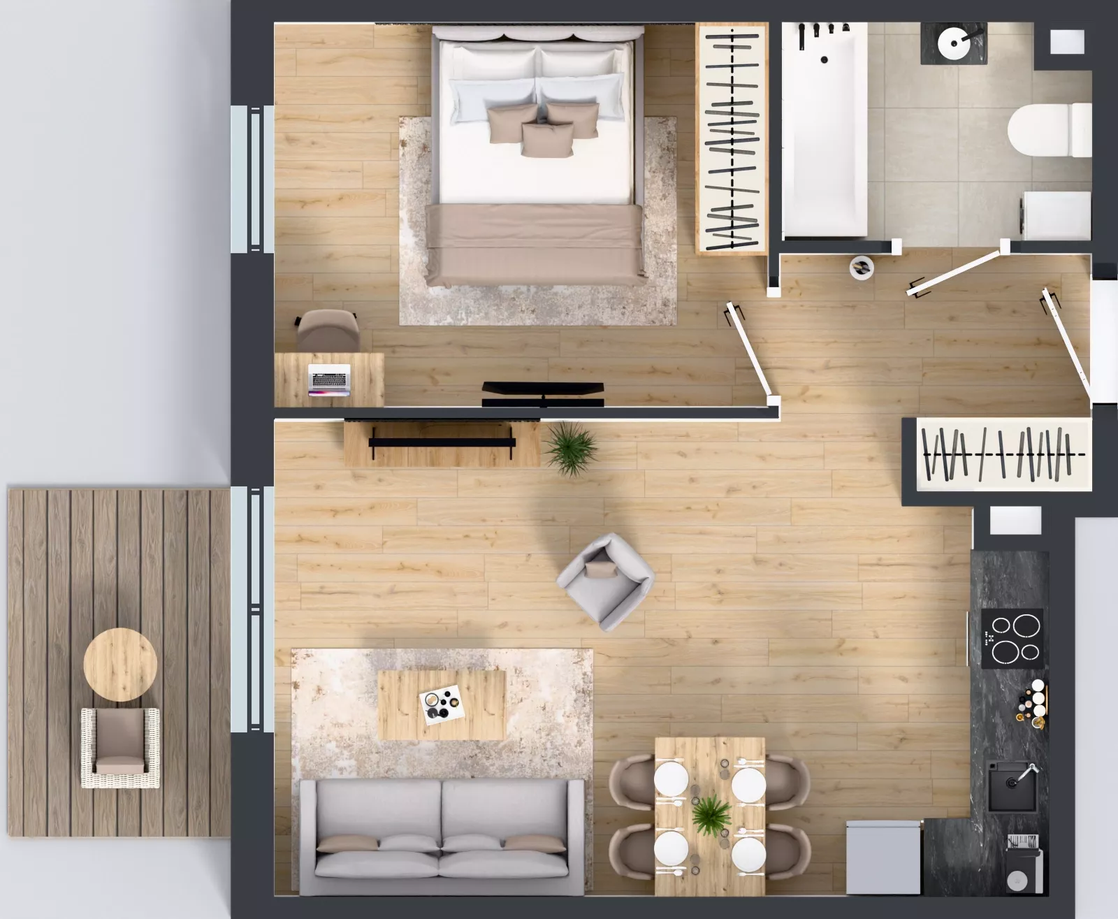 2 pokoje, mieszkanie 44,36 m², piętro 4, oferta nr 1.4.11, Osiedle Rytelska, Gdańsk, Orunia Górna-Gdańsk Południe, ul. Rytelska