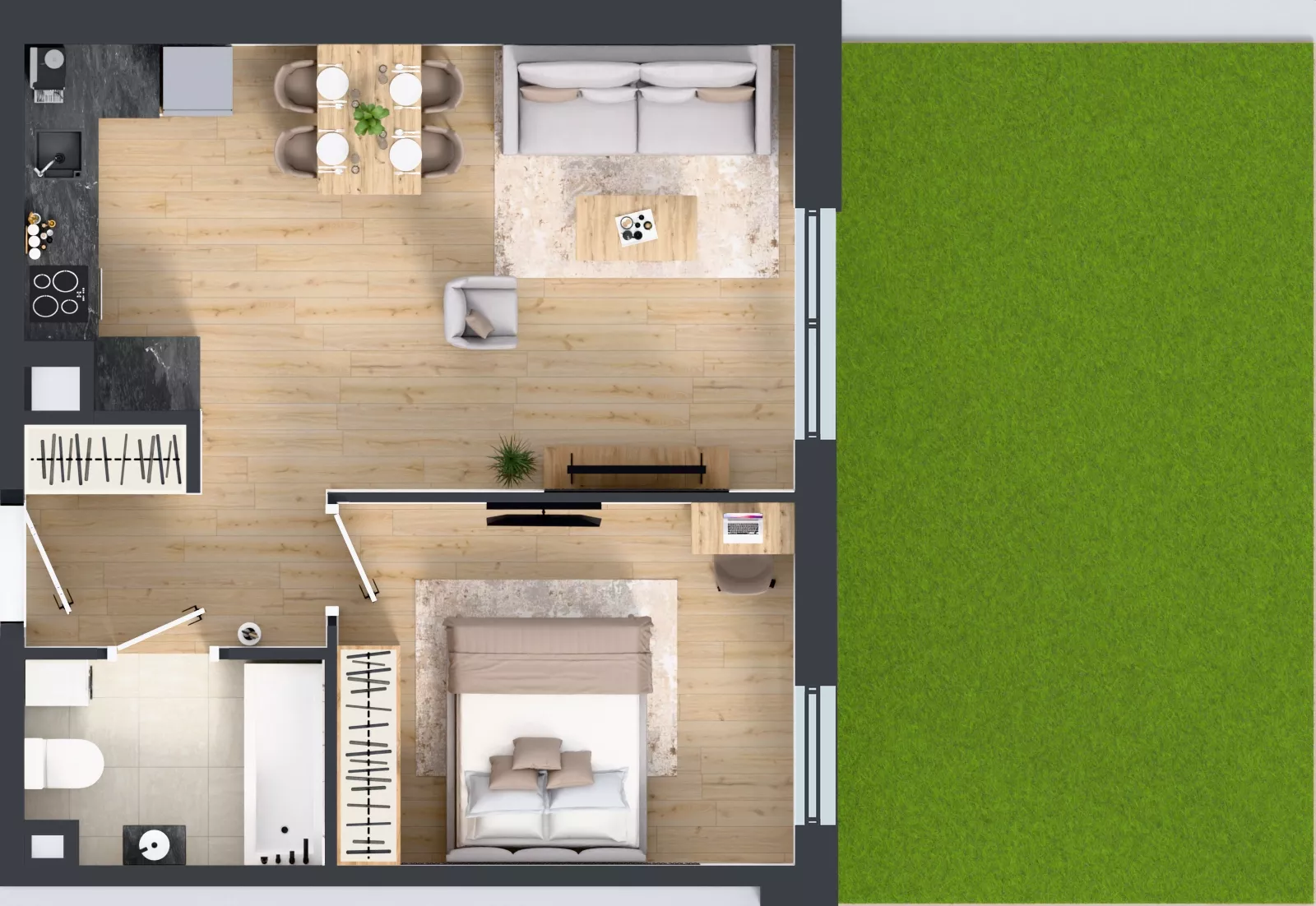 2 pokoje, mieszkanie 45,19 m², parter, oferta nr 2.0.01, Osiedle Rytelska, Gdańsk, Orunia Górna-Gdańsk Południe, ul. Rytelska