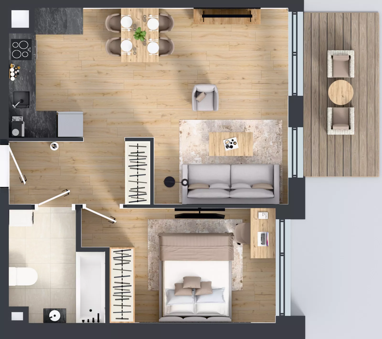 2 pokoje, mieszkanie 46,90 m², piętro 1, oferta nr 2.1.06, Osiedle Rytelska, Gdańsk, Orunia Górna-Gdańsk Południe, ul. Rytelska